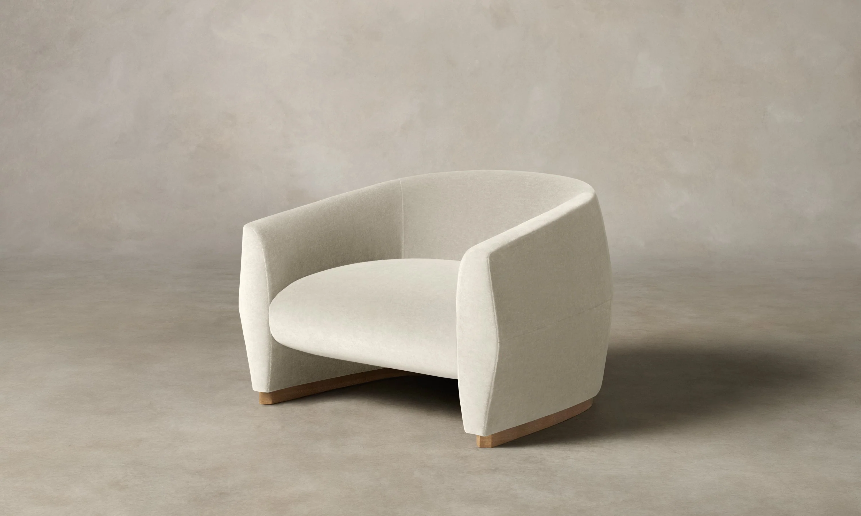 The Alpe Chair - Marled Alpaca Velvet Porcelain