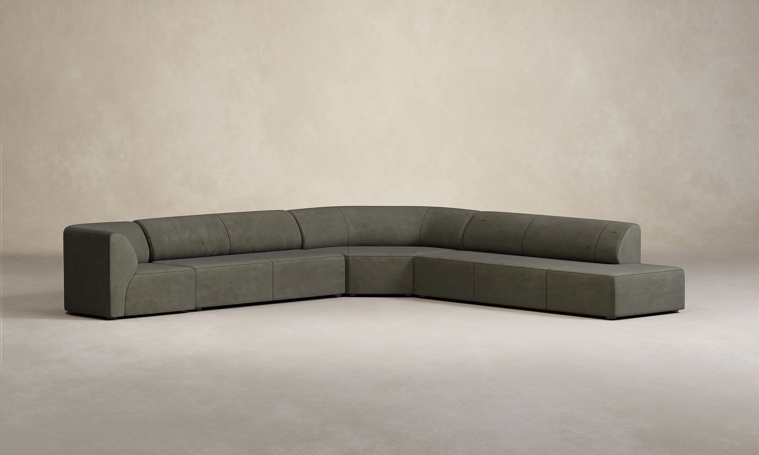 The Arcana Sectional - Nubuck Leather Gravel - Image 12