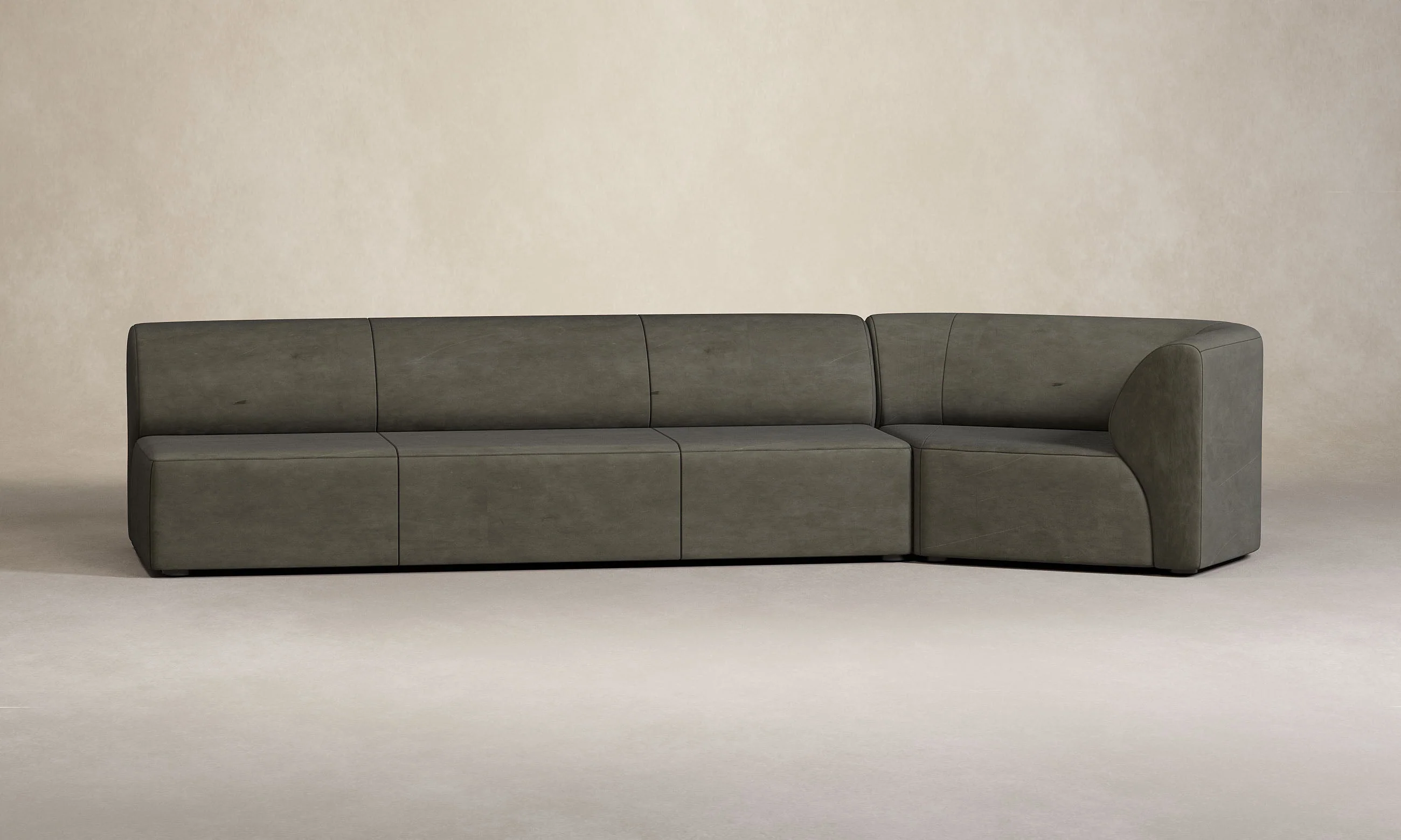 The Arcana Sectional - Nubuck Leather Gravel - Image 4