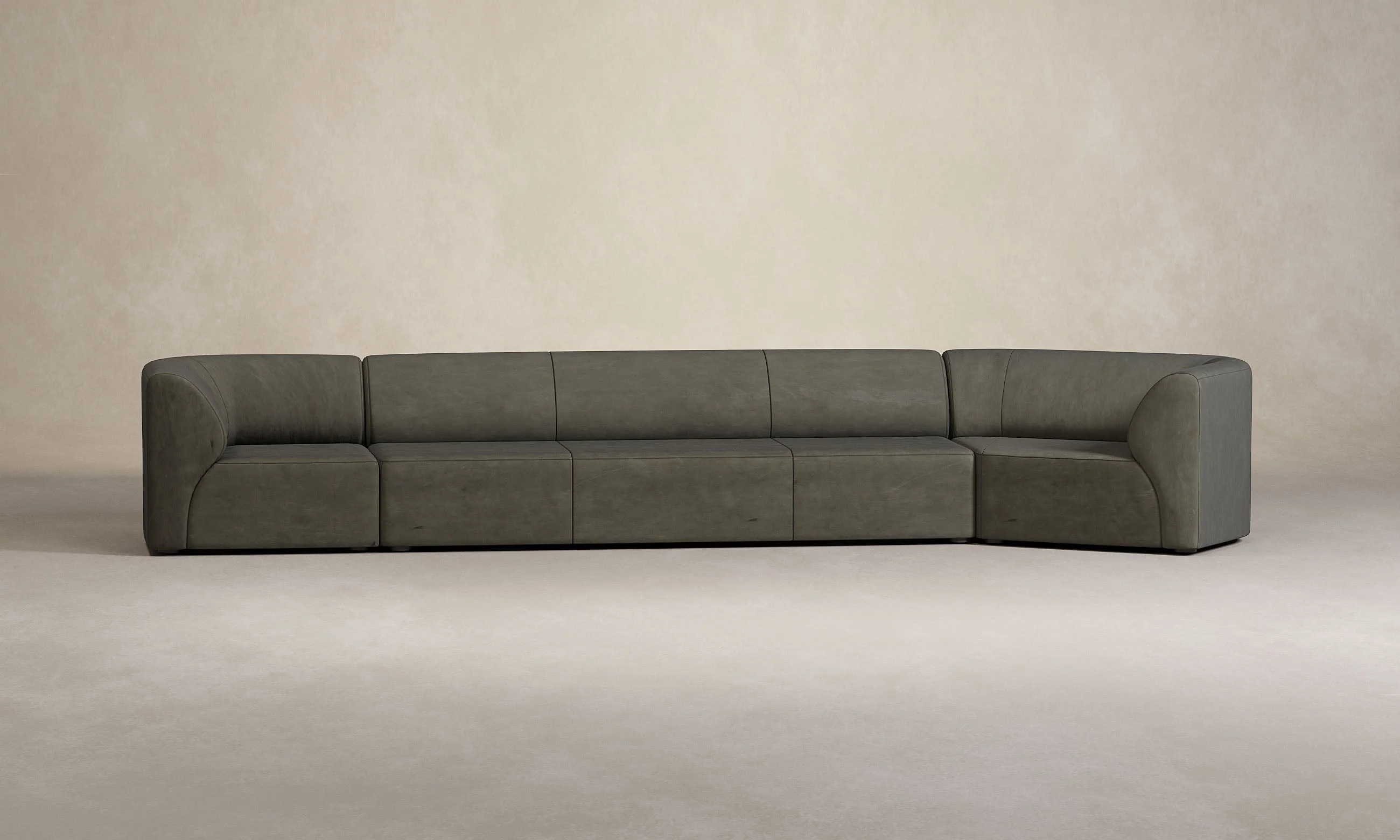 The Arcana Sectional - Nubuck Leather Gravel - Image 6