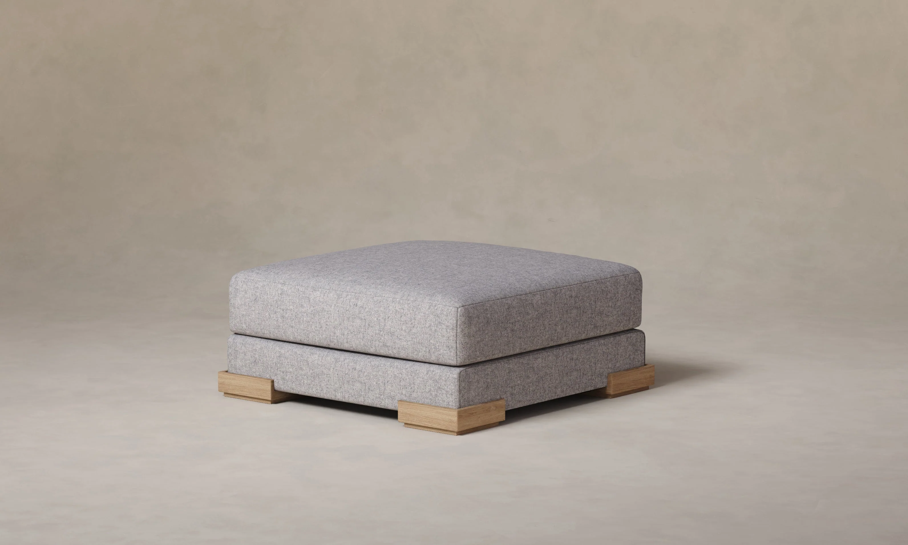 The Blair Ottoman - Italian Brushed Wool Moon