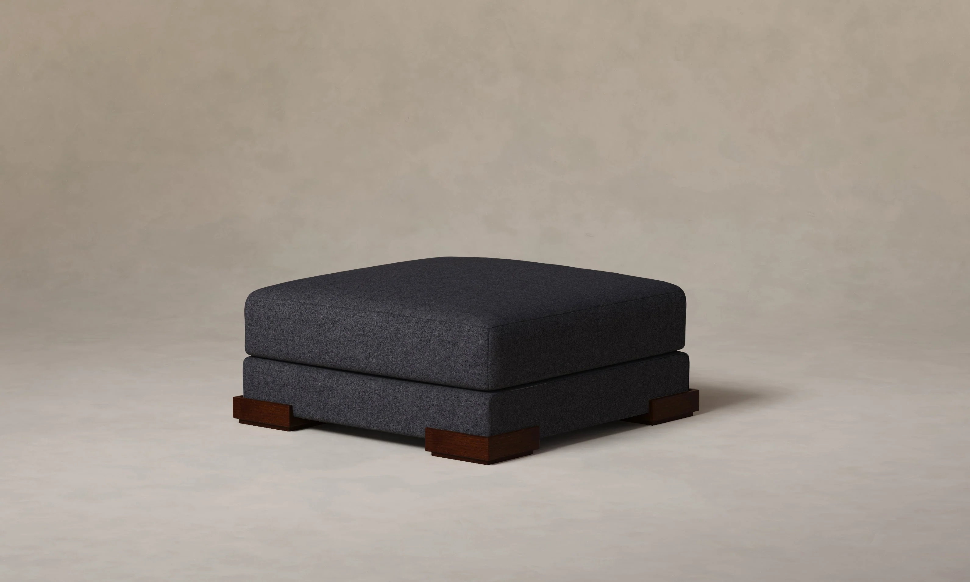 The Blair Ottoman - Italian Brushed Wool Pepper - Image 2