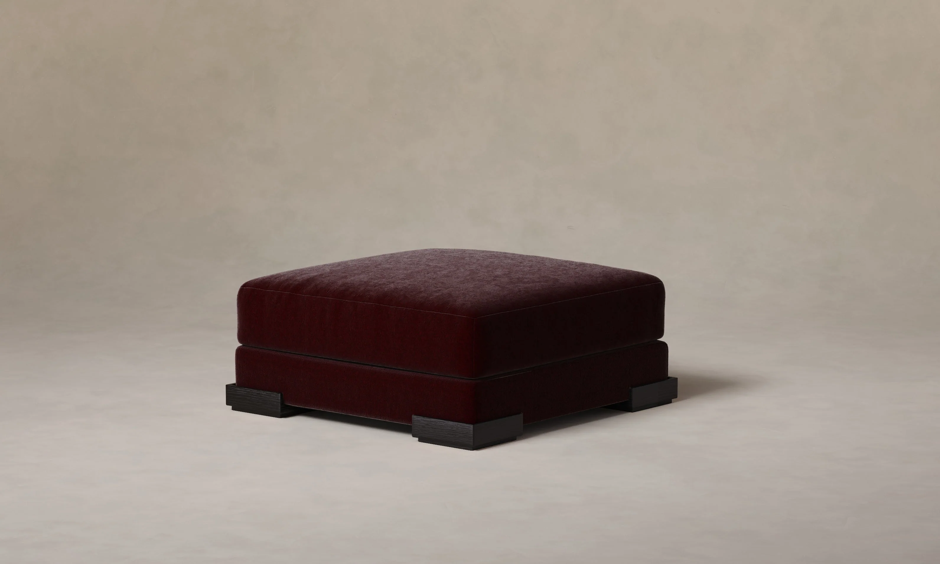 The Blair Ottoman - Mohair Crimson - Image 3