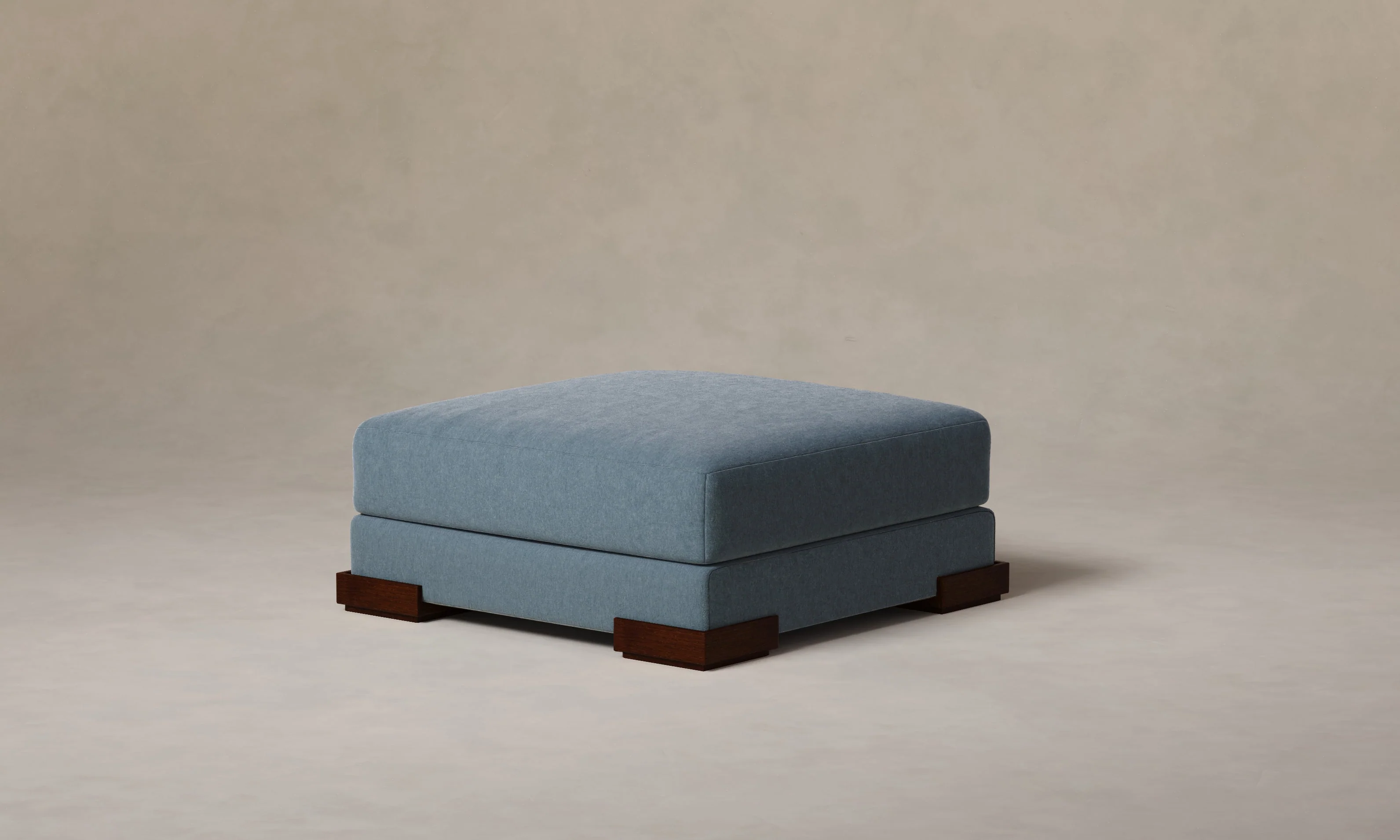 The Blair Ottoman - Mohair Slate Blue - Image 2