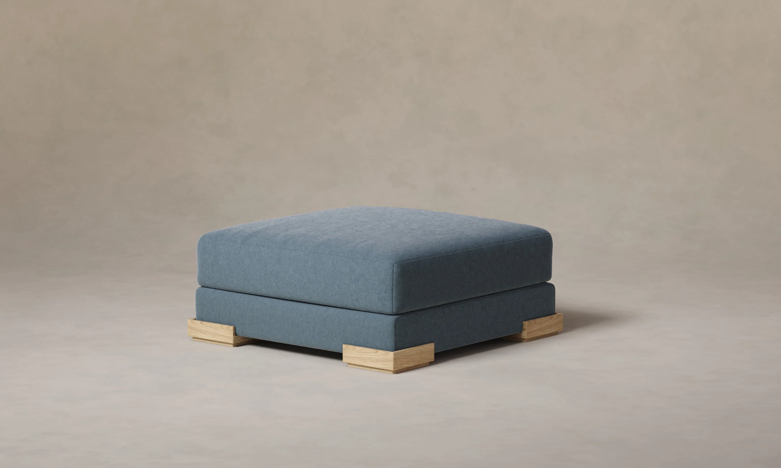 The Blair Ottoman - Mohair Slate Blue - Image 4