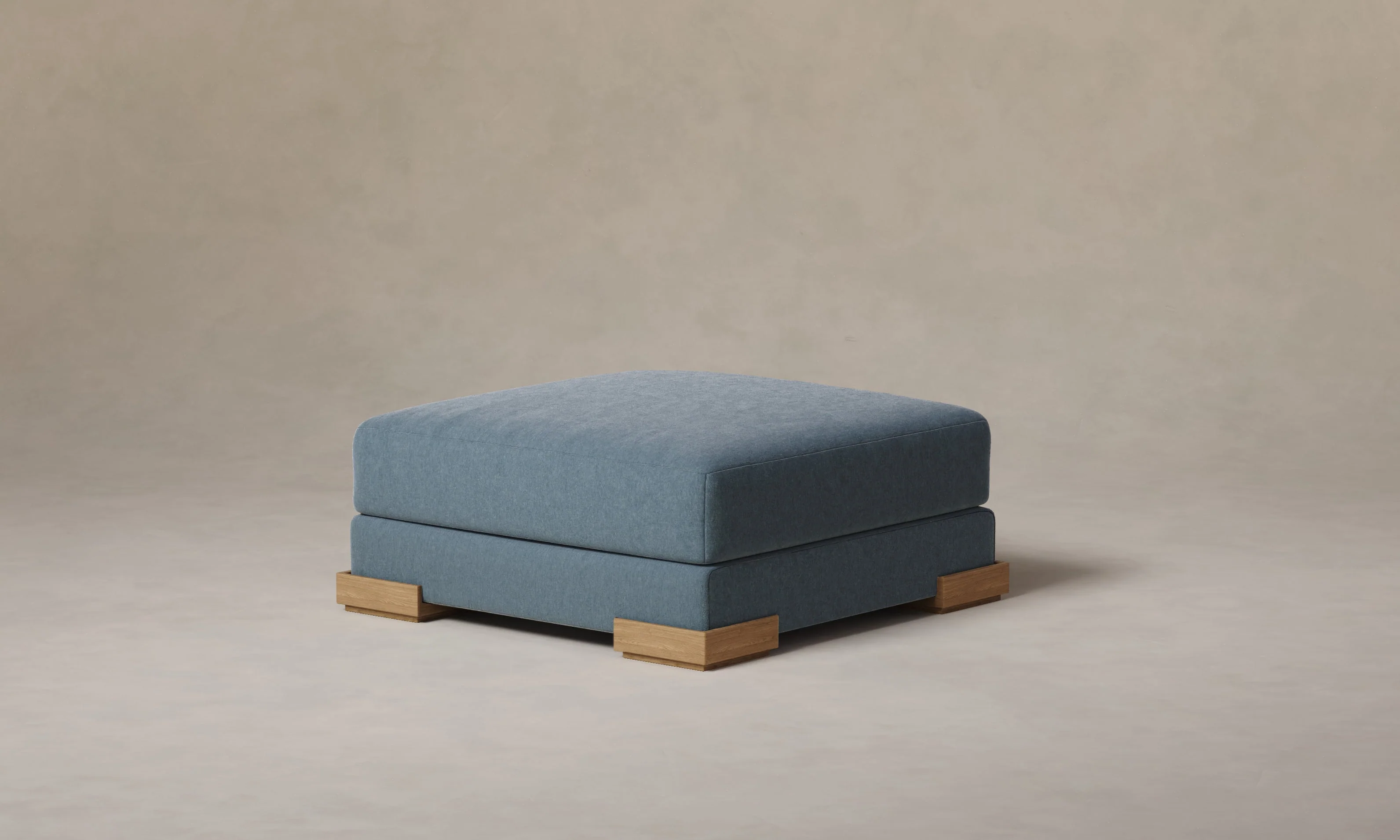 The Blair Ottoman - Mohair Slate Blue - Image 5