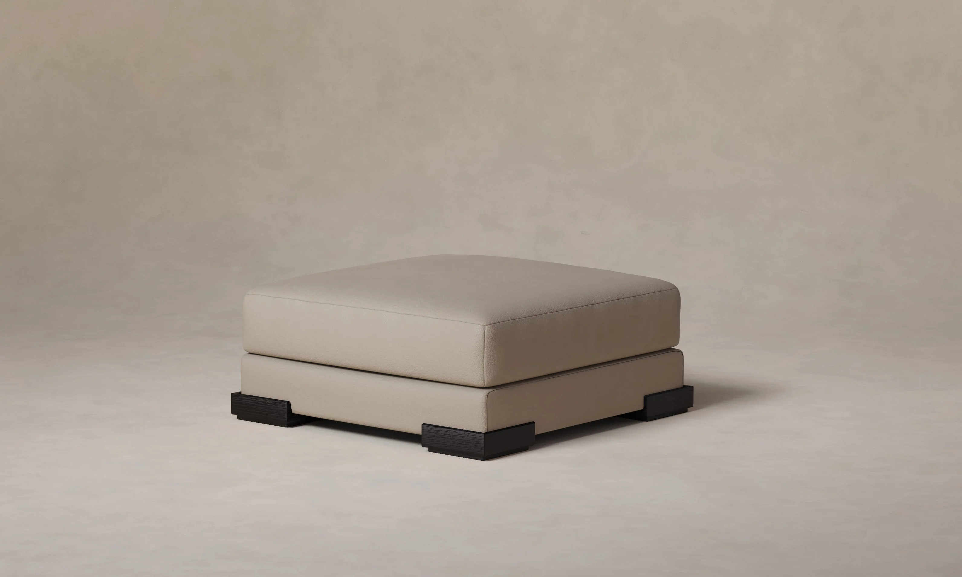 The Blair Ottoman - Pebbled Leather Stone - Image 3