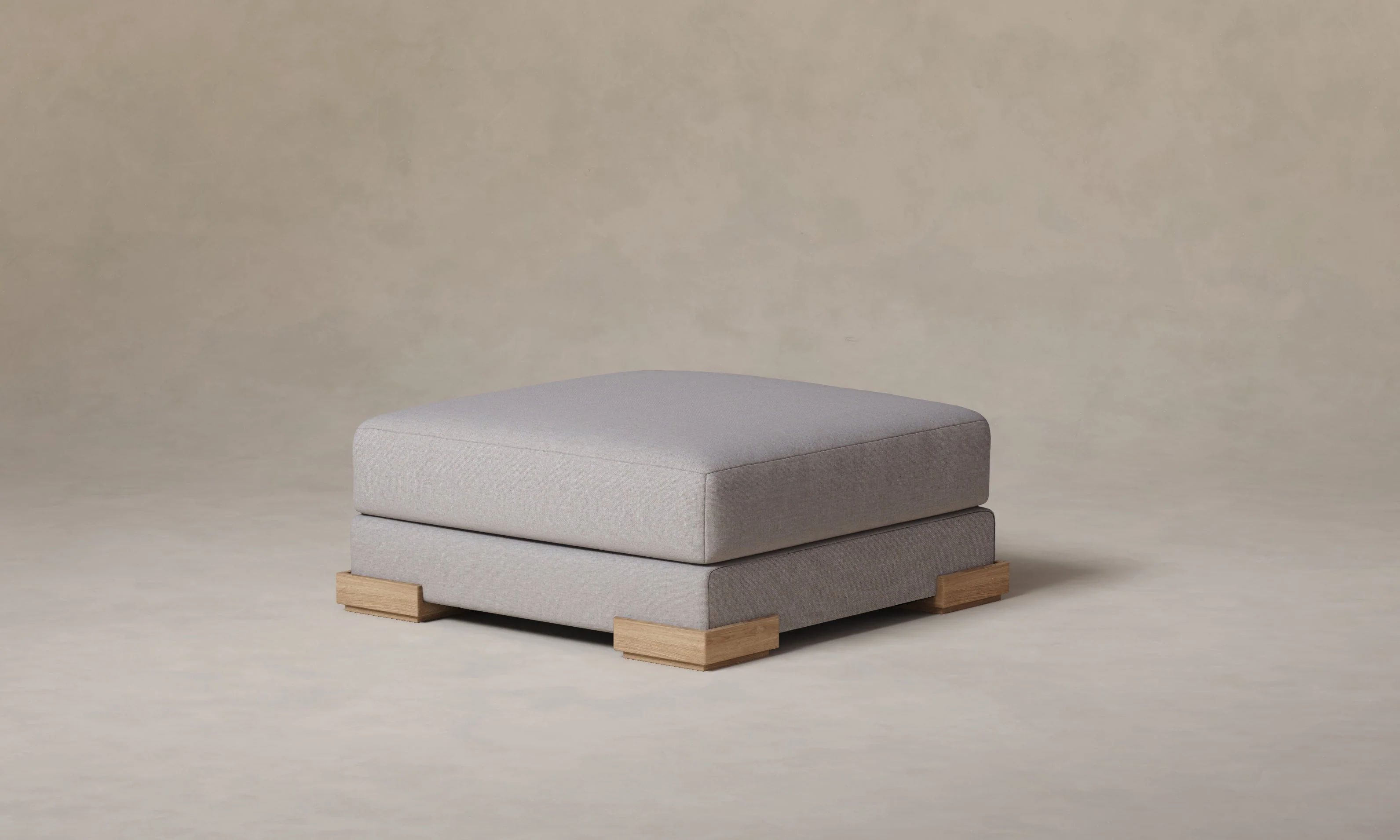 The Blair Ottoman - Performance Linen Weave Cloud