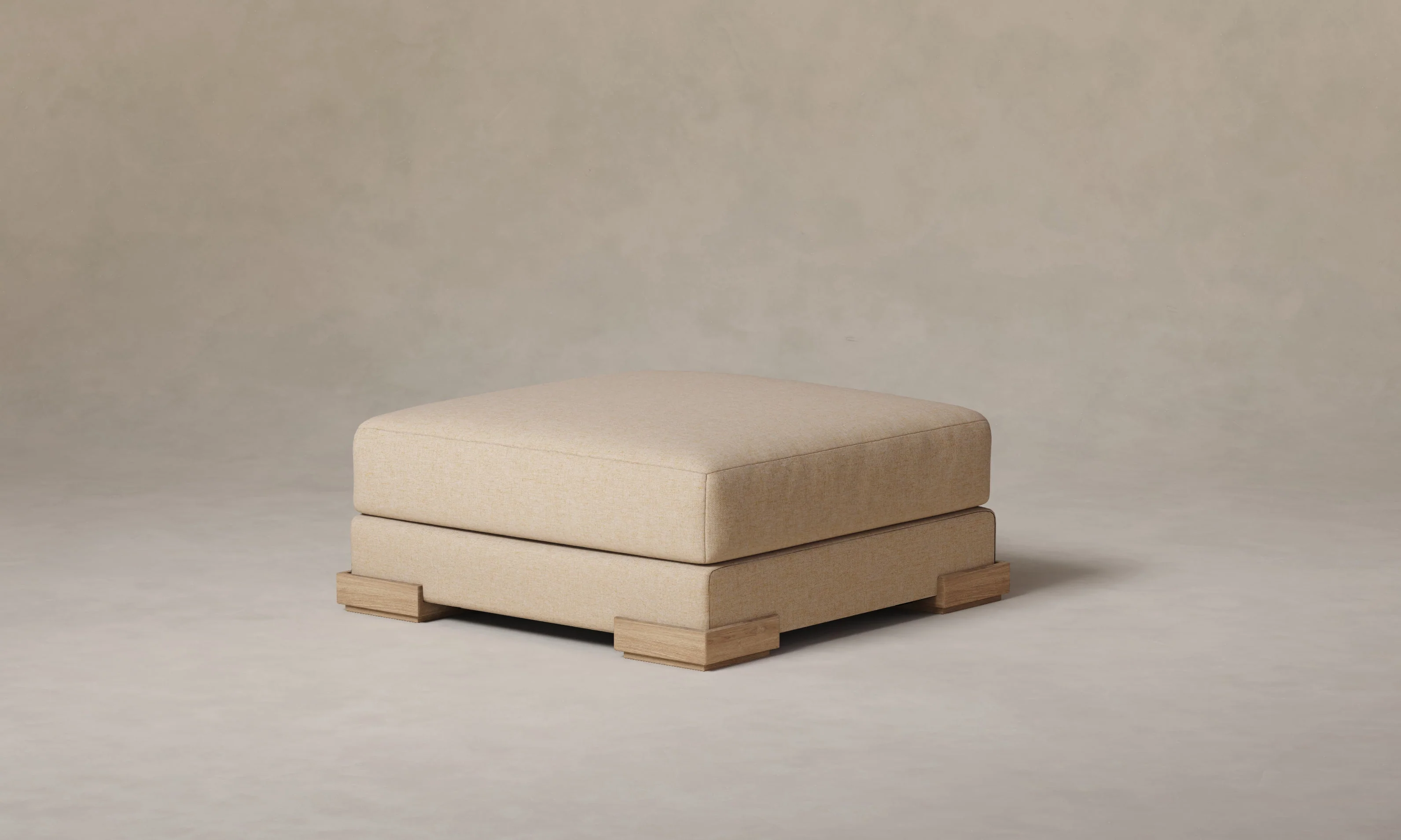 The Blair Ottoman - Performance Linen Weave Prairie