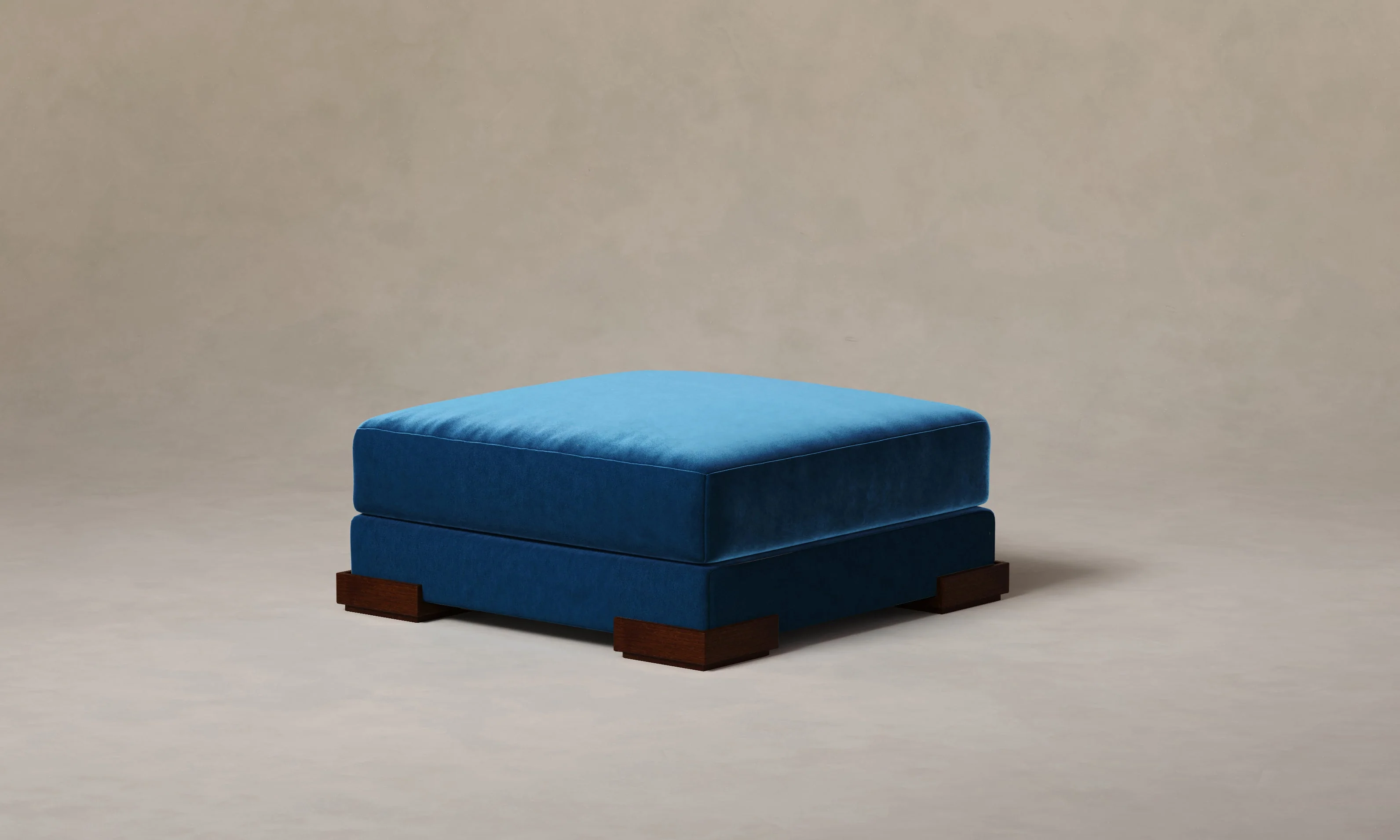 The Blair Ottoman - Performance Velvet Sapphire - Image 2