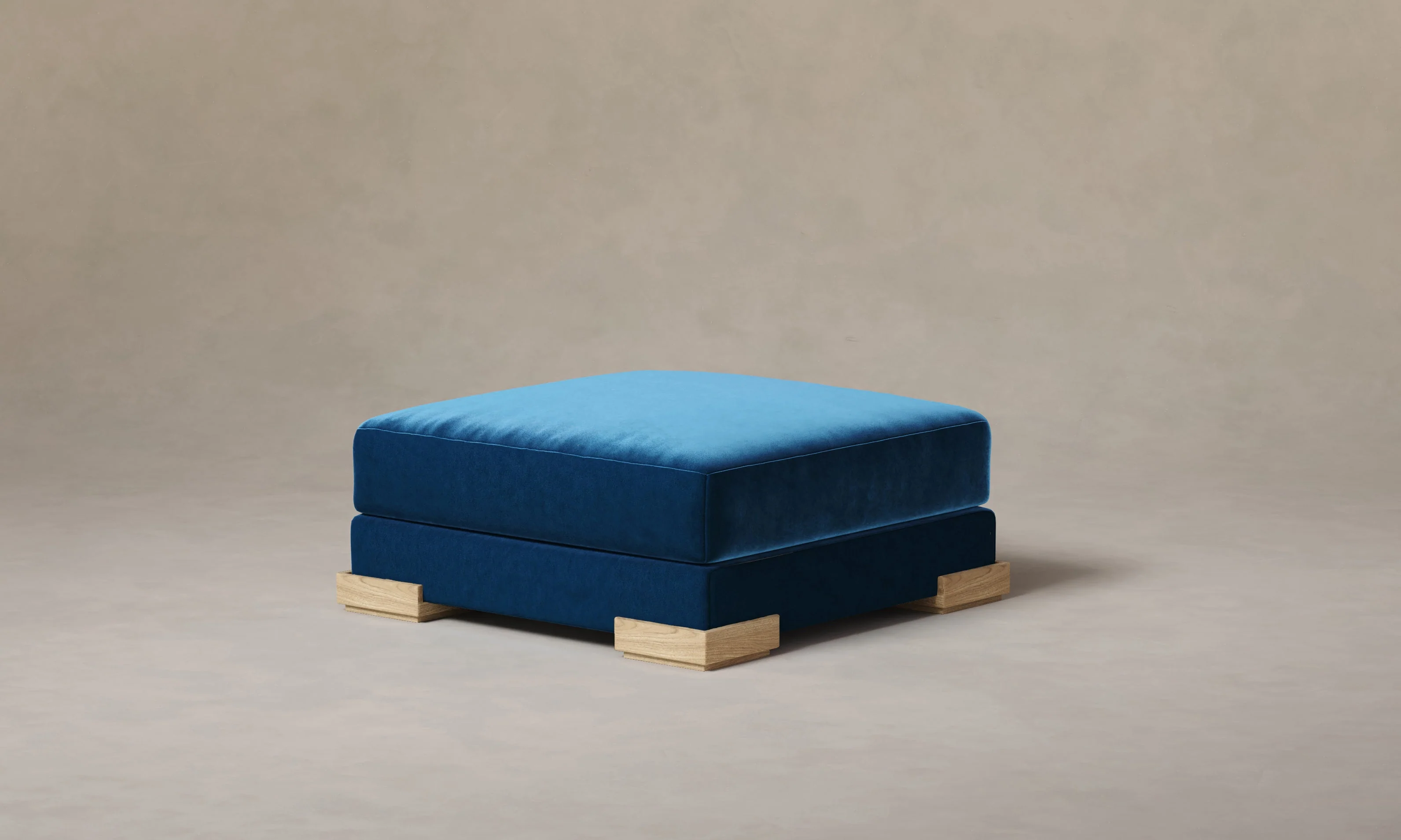 The Blair Ottoman - Performance Velvet Sapphire - Image 4