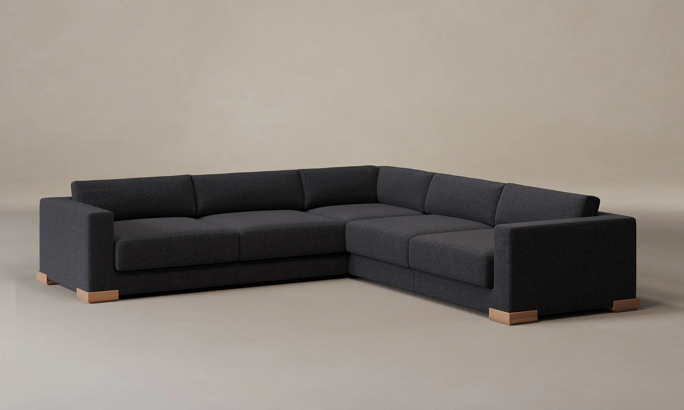 The Blair Sectional - Italian Brushed Wool Pepper - Image 2