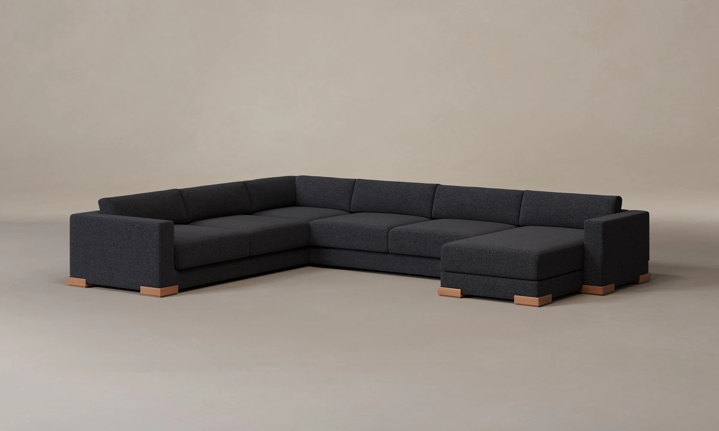 The Blair Sectional - Italian Brushed Wool Pepper - Image 33