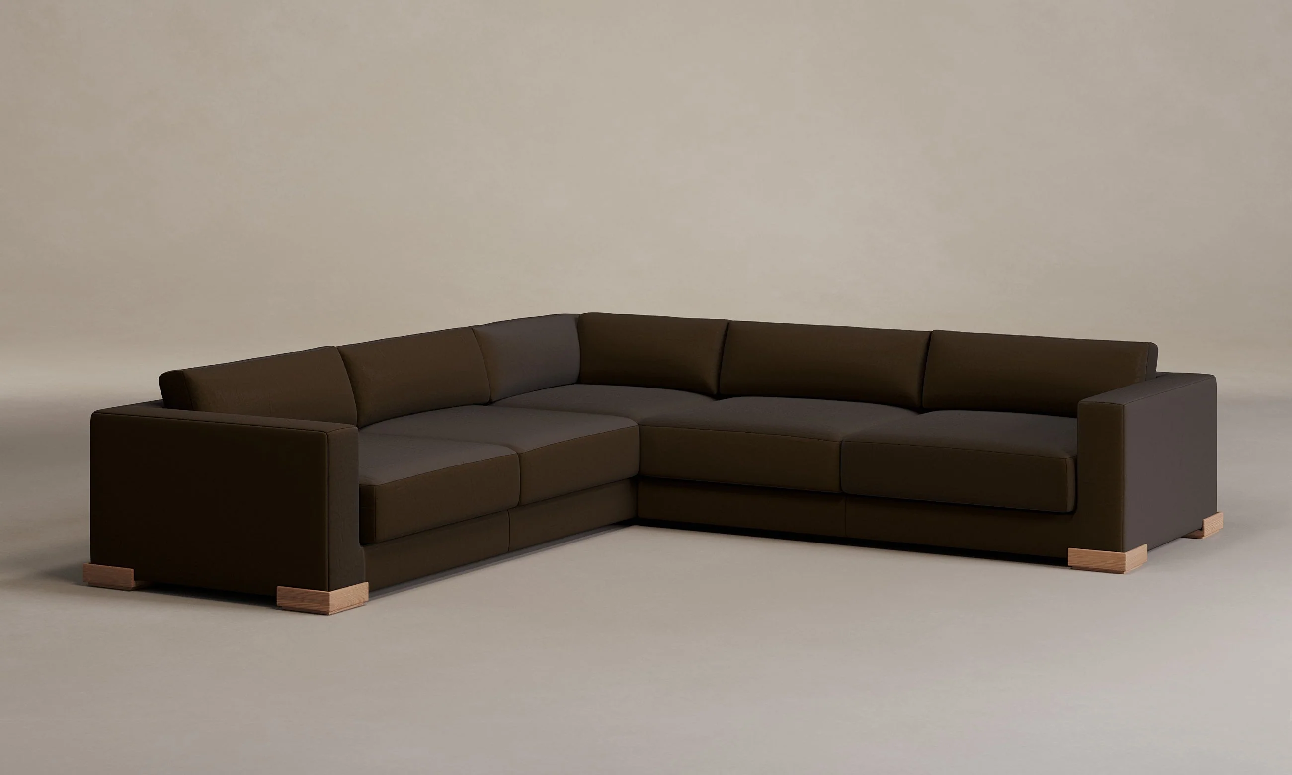 The Blair Sectional - Nubuck Leather Espresso