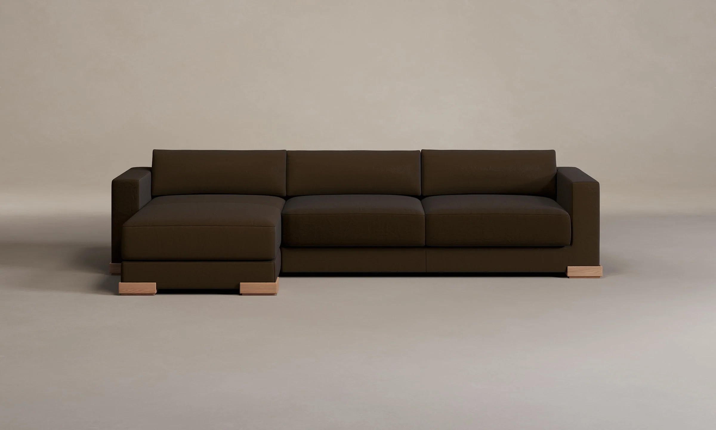 The Blair Sectional - Nubuck Leather Espresso - Image 17