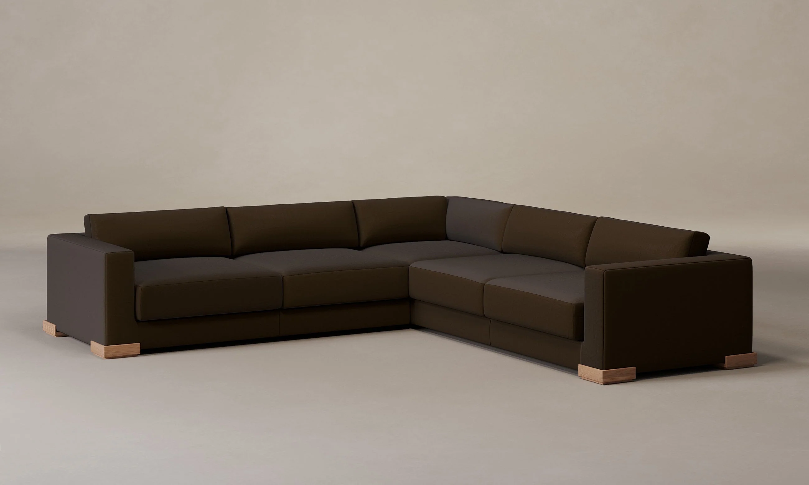The Blair Sectional - Nubuck Leather Espresso - Image 2
