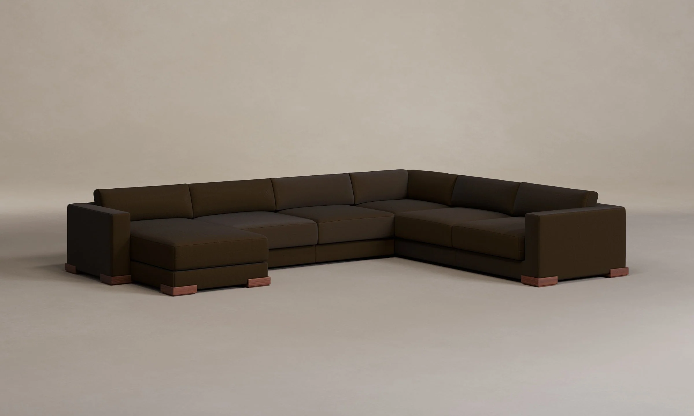 The Blair Sectional - Nubuck Leather Espresso - Image 36
