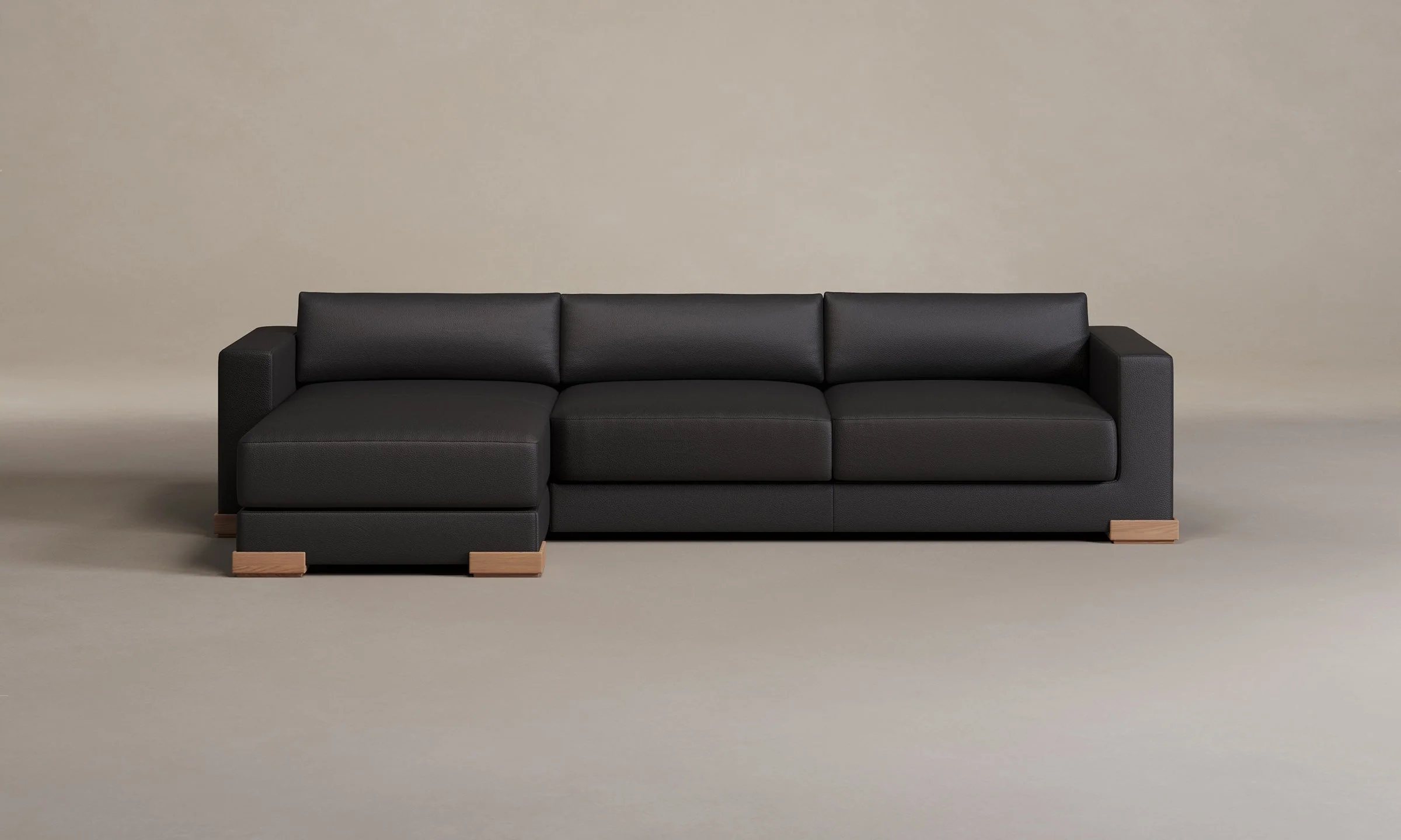 The Blair Sectional - Pebbled Leather Ink - Image 17