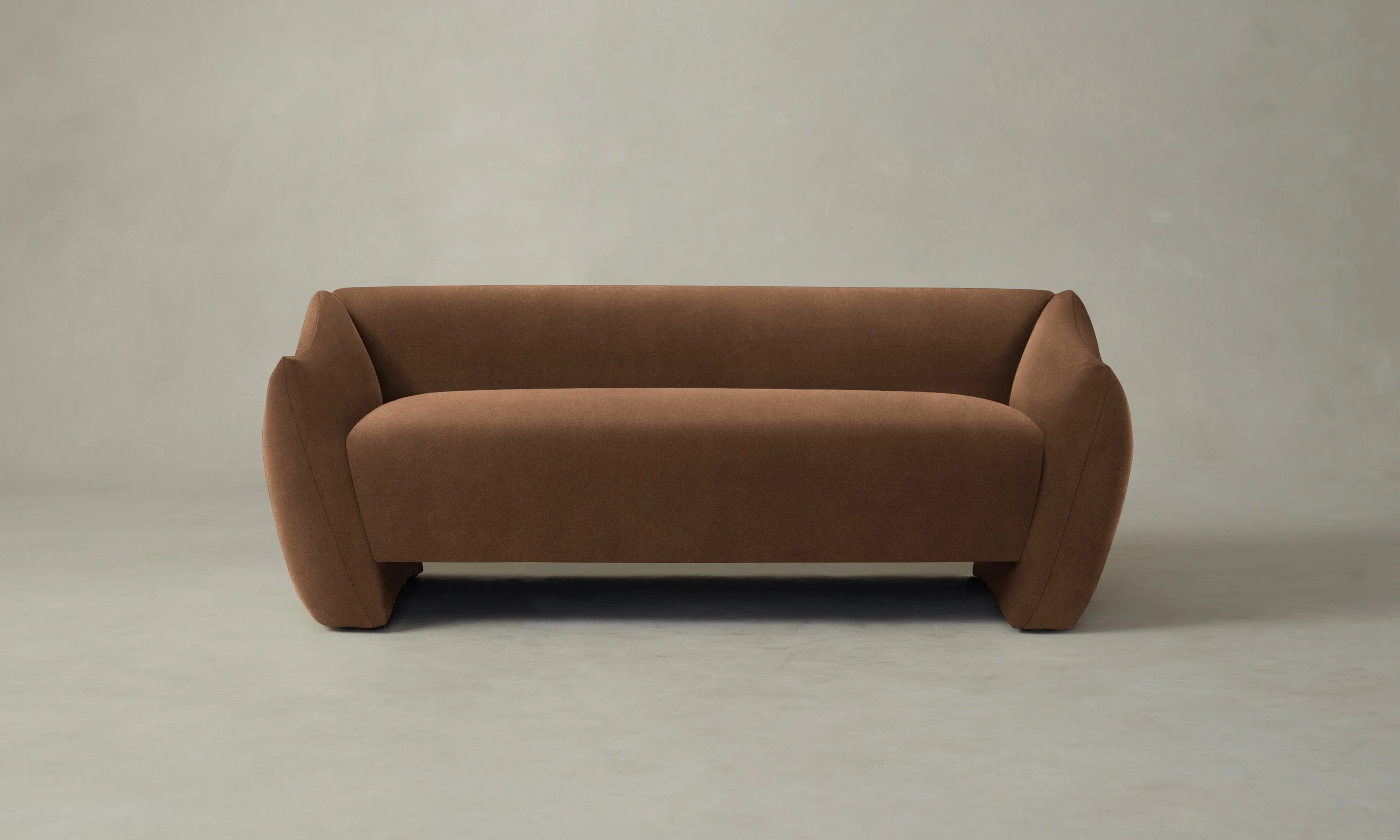 The Bond Settee - Marled Alpaca Velvet Whiskey