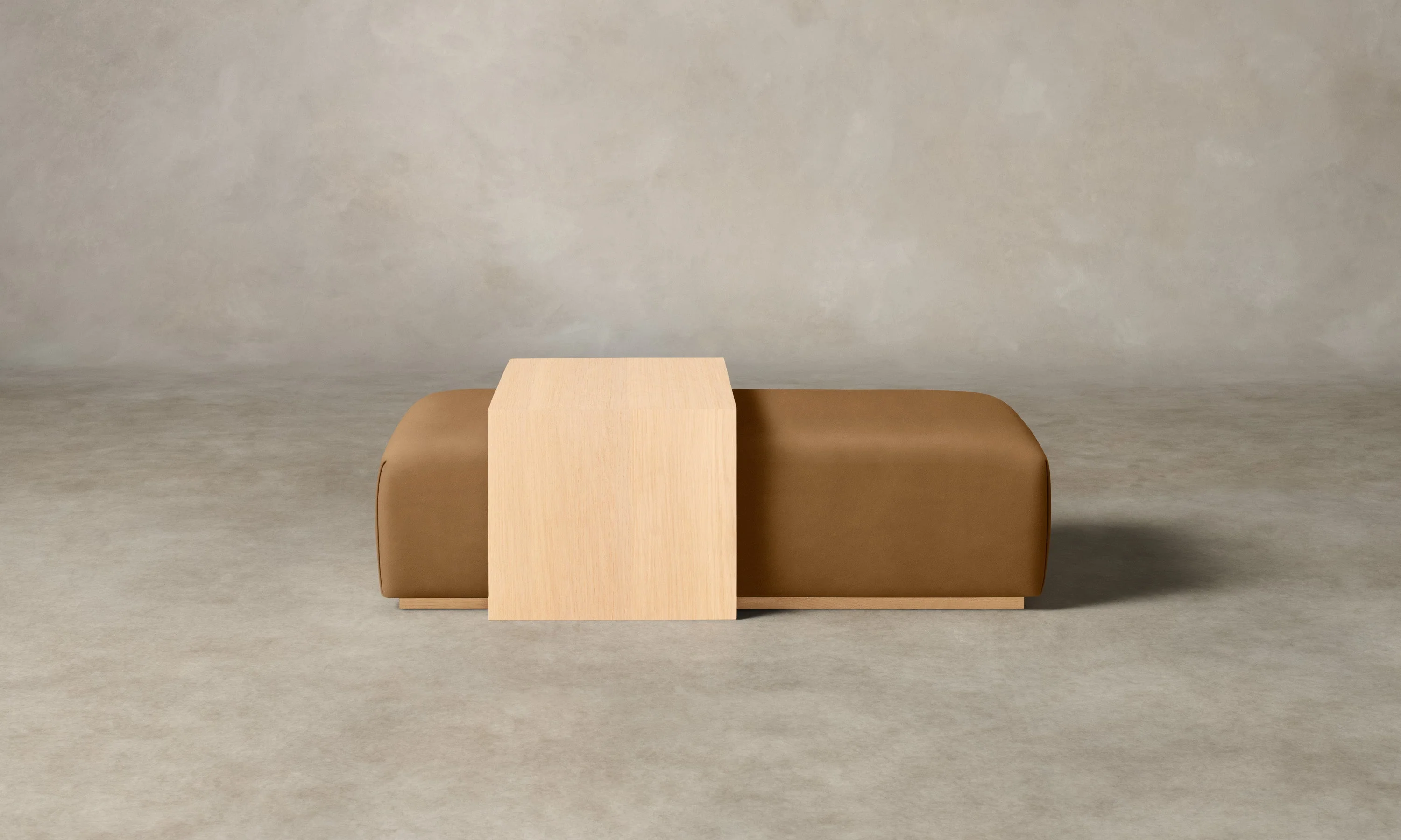 The Bowery Ottoman - Costa Leather Nutmeg