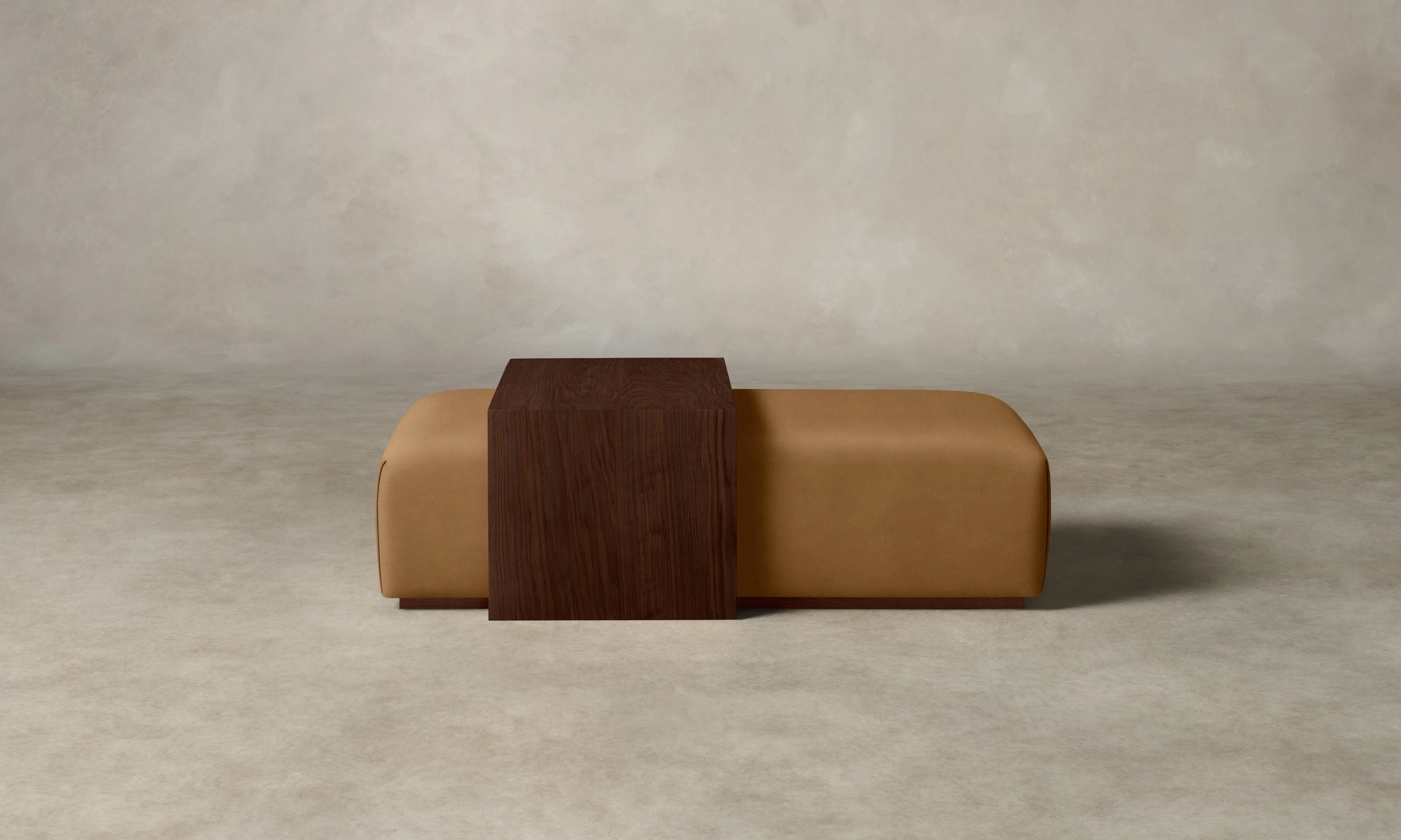 The Bowery Ottoman - Costa Leather Nutmeg - Image 2