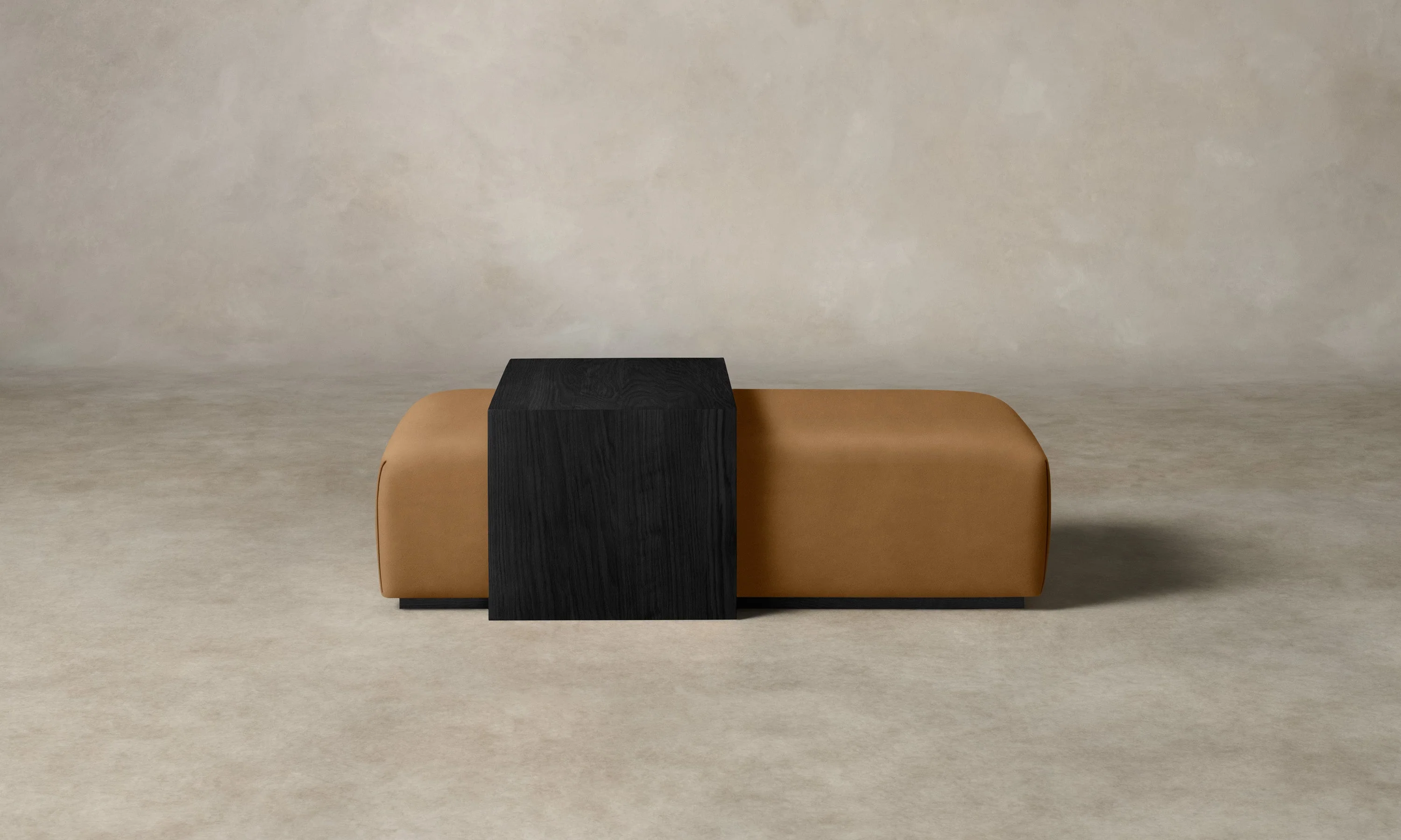 The Bowery Ottoman - Costa Leather Nutmeg - Image 3