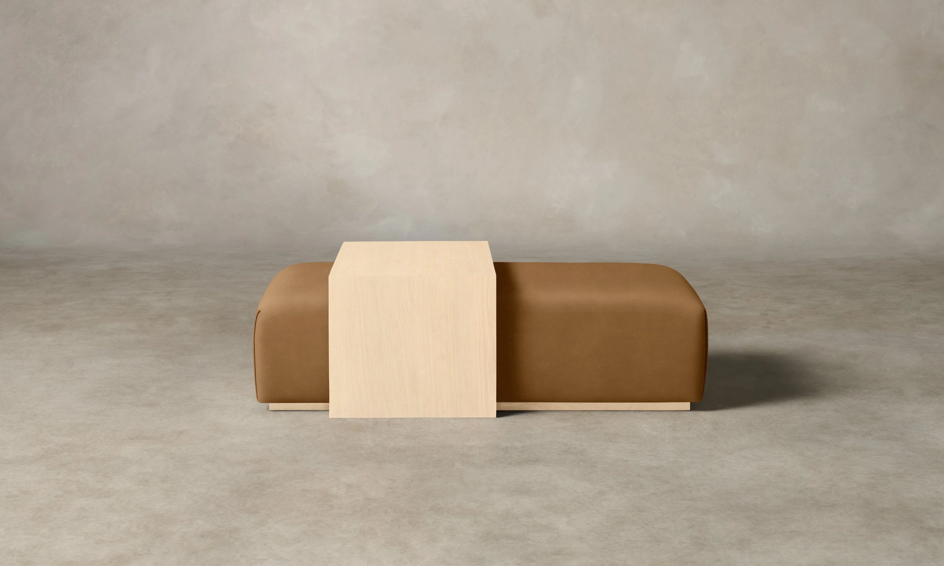The Bowery Ottoman - Costa Leather Nutmeg - Image 4