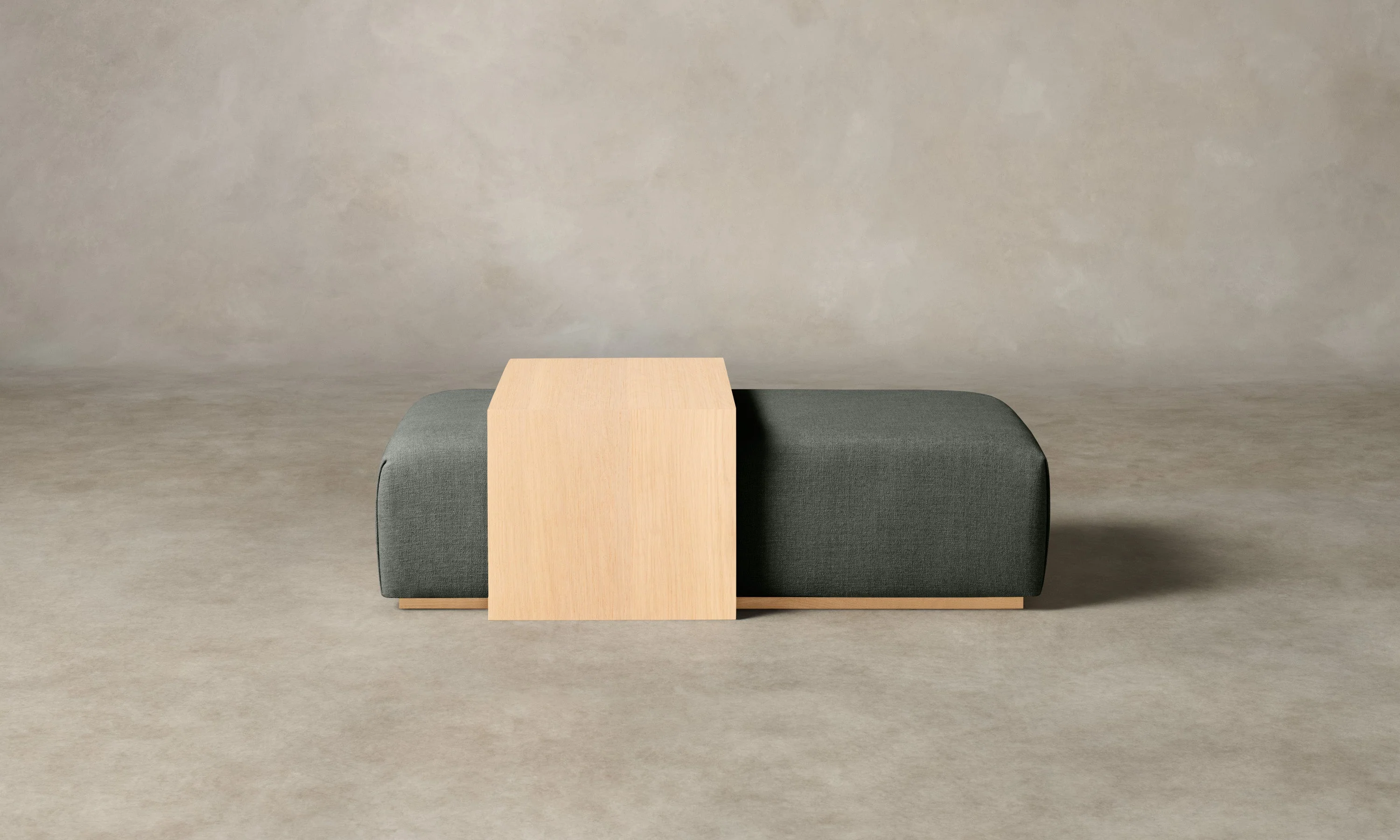 The Bowery Ottoman - Heritage Belgian Linen Thyme