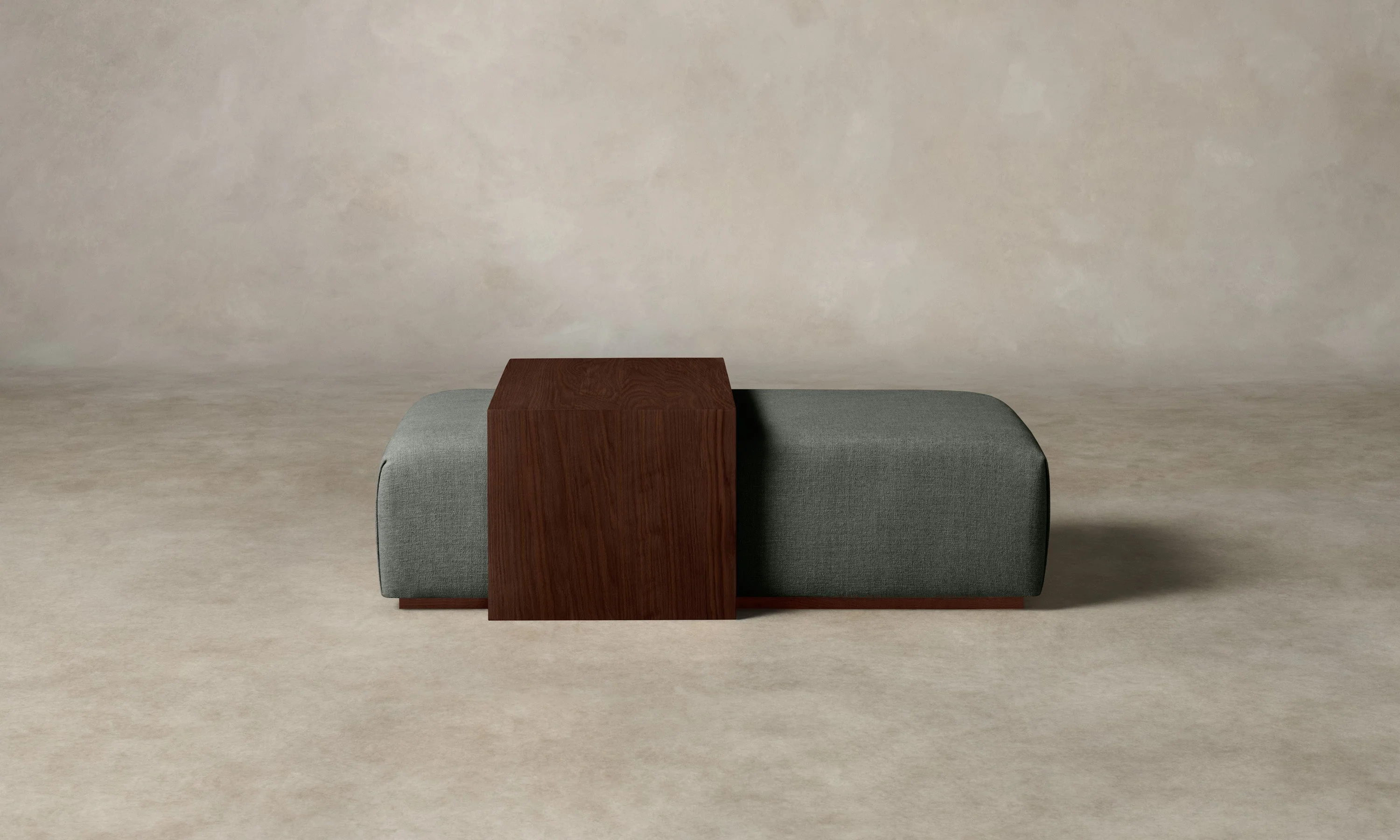 The Bowery Ottoman - Heritage Belgian Linen Thyme - Image 2
