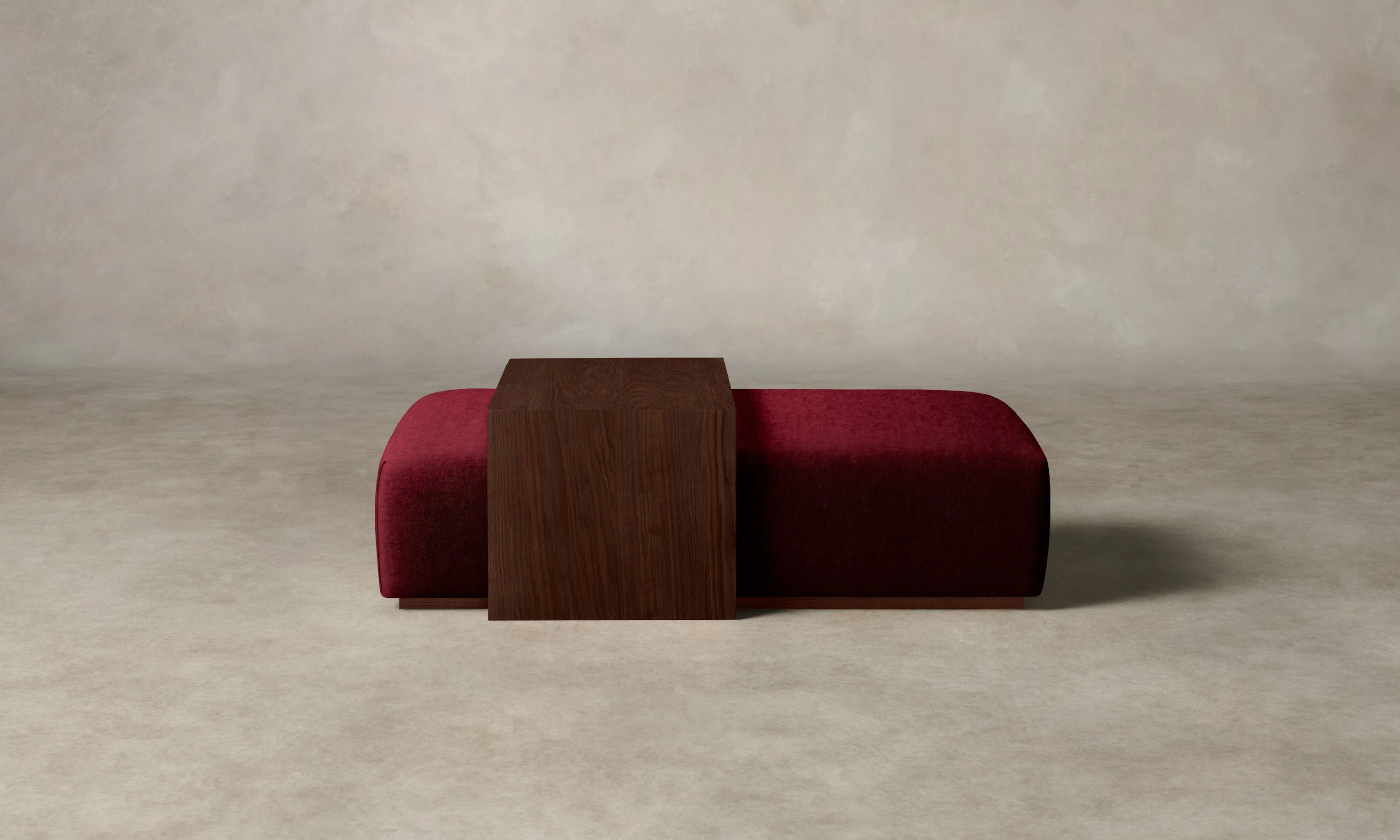 The Bowery Ottoman - Mohair Crimson - Image 2