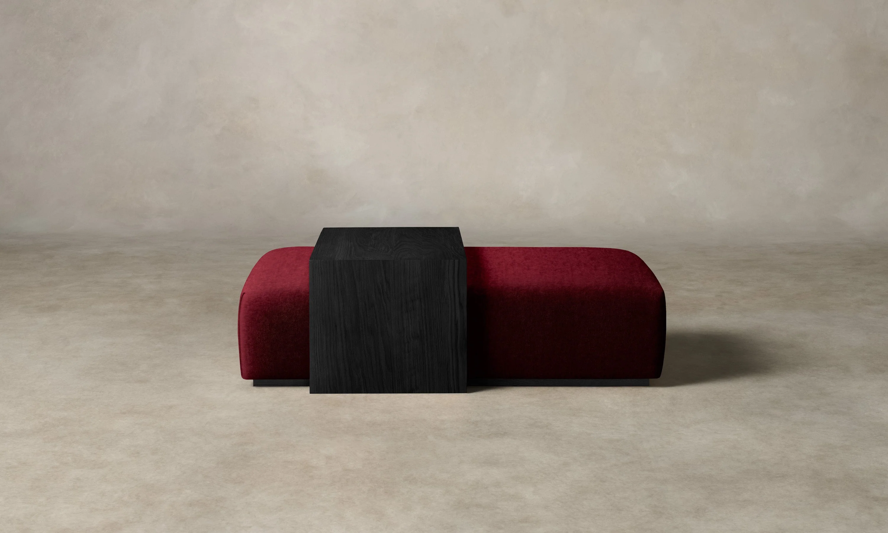 The Bowery Ottoman - Mohair Crimson - Image 3