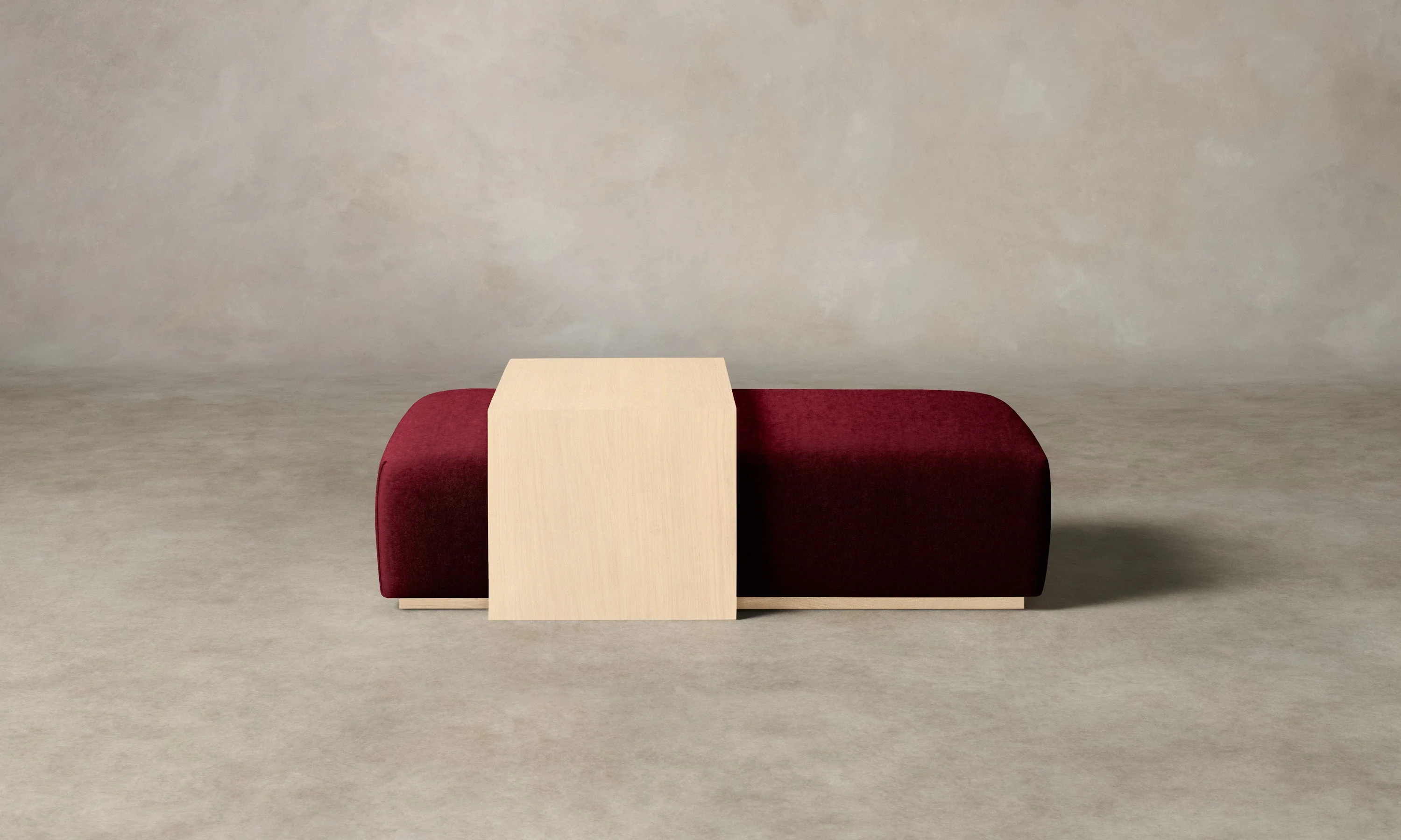 The Bowery Ottoman - Mohair Crimson - Image 4