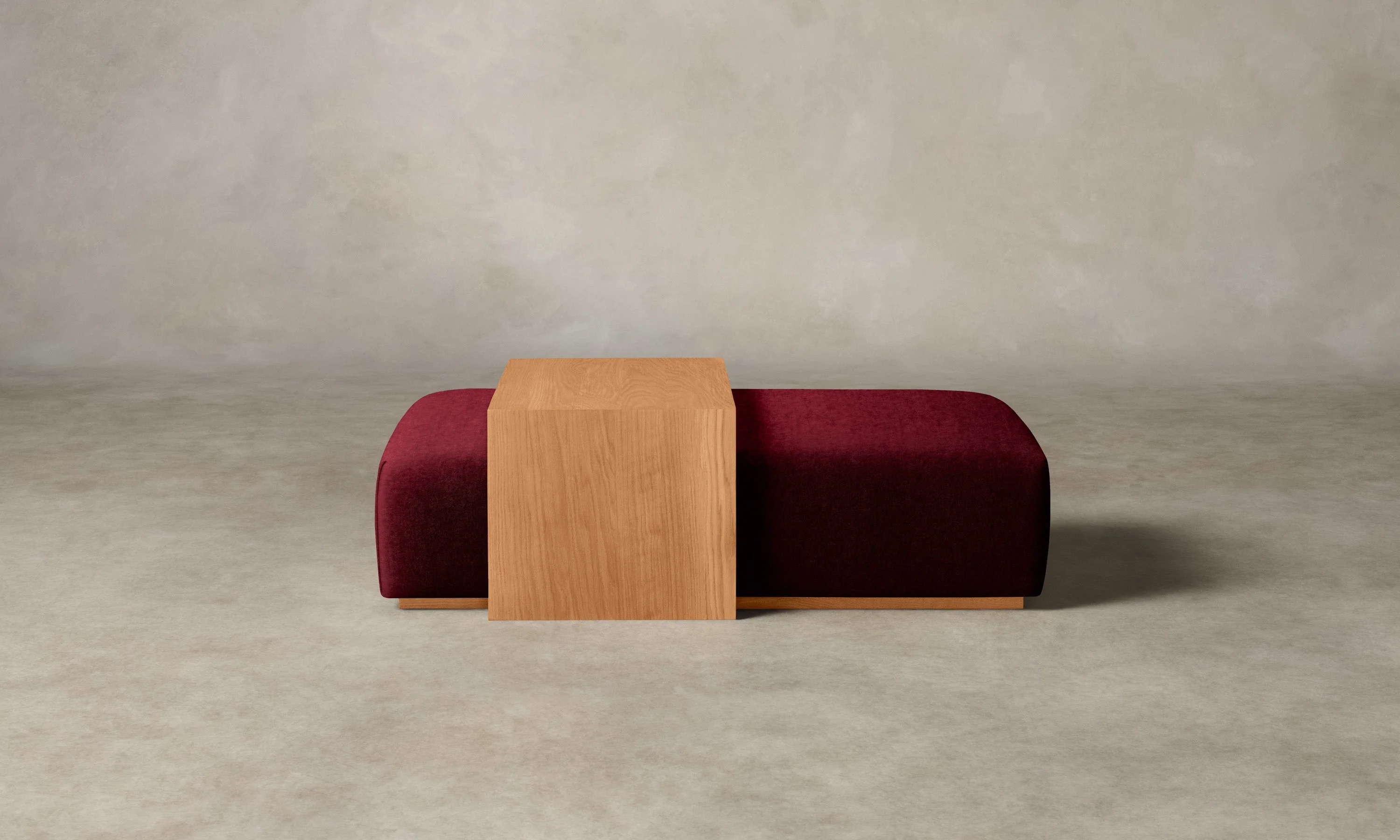 The Bowery Ottoman - Mohair Crimson - Image 5