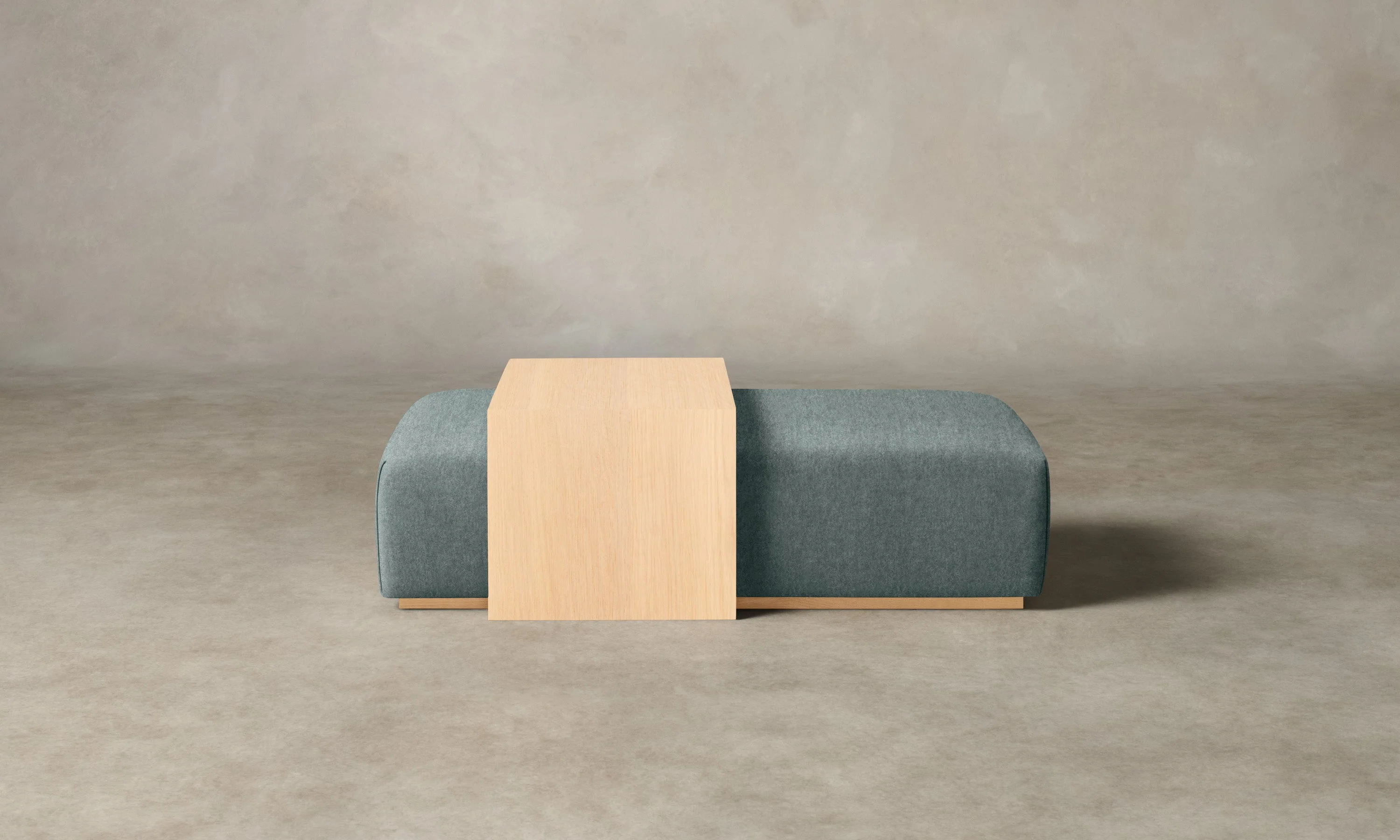 The Bowery Ottoman - Mohair Slate Blue