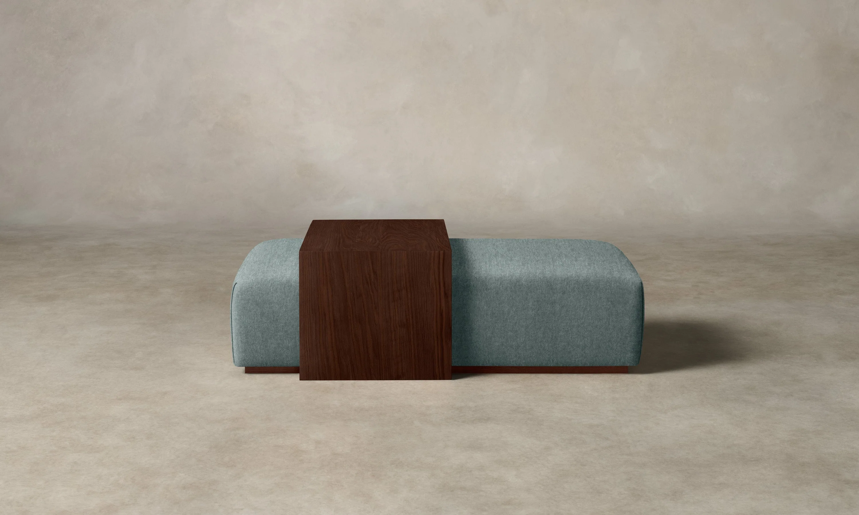 The Bowery Ottoman - Mohair Slate Blue - Image 2