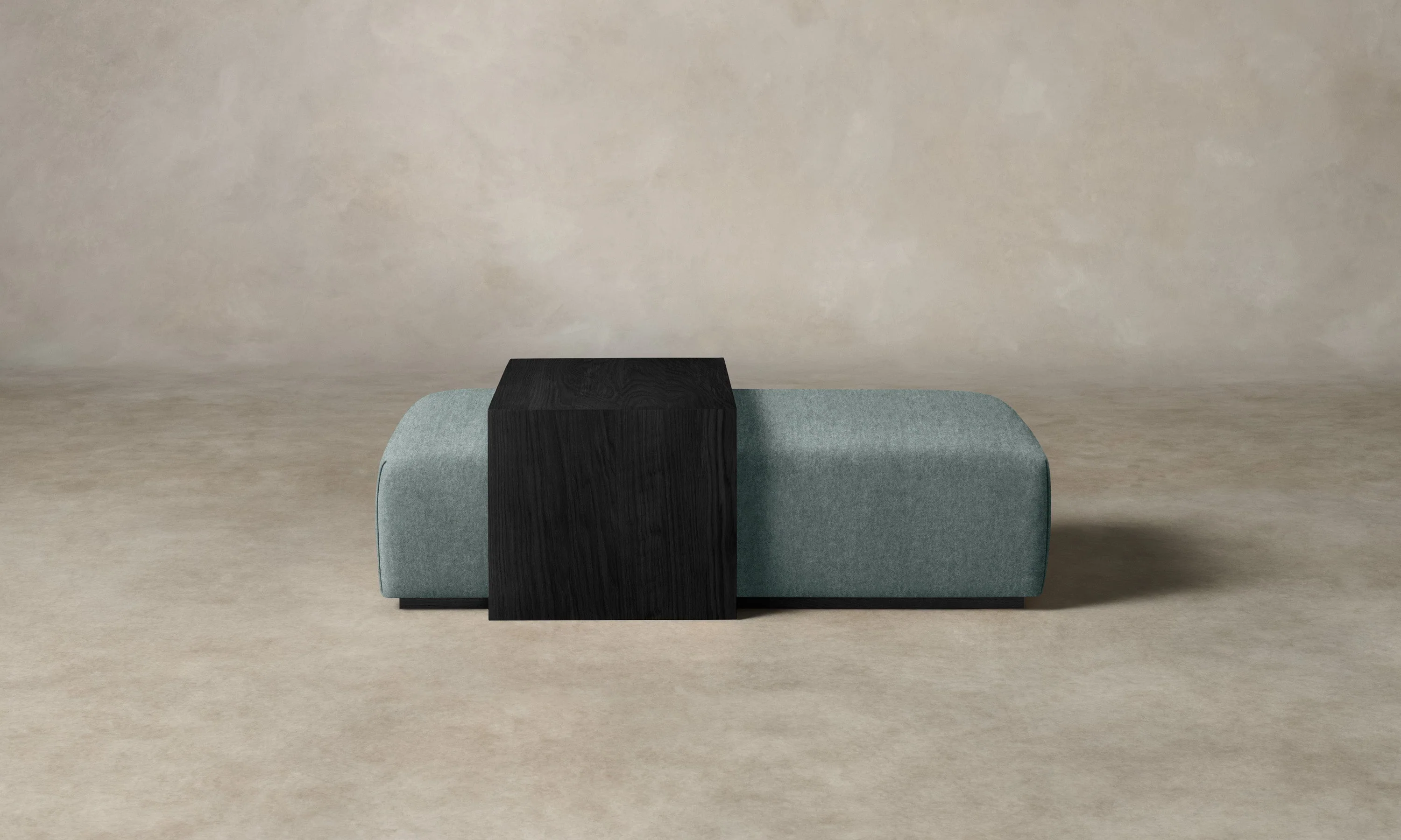 The Bowery Ottoman - Mohair Slate Blue - Image 3
