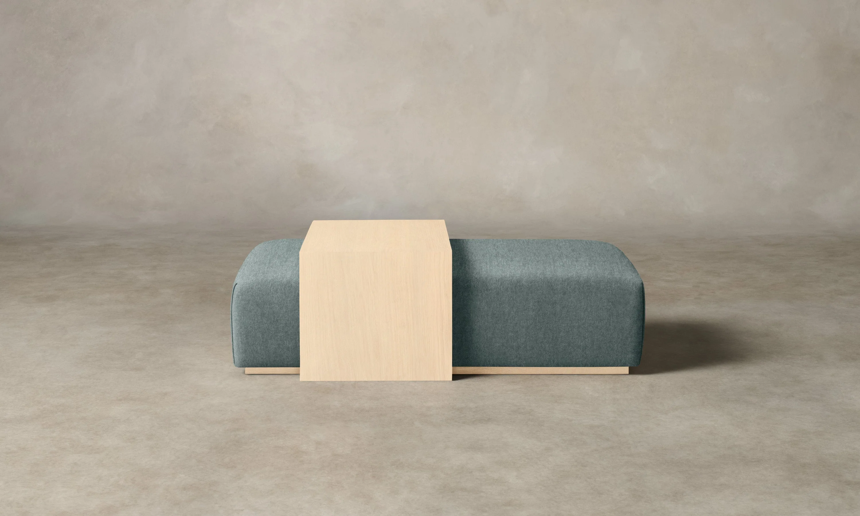 The Bowery Ottoman - Mohair Slate Blue - Image 4