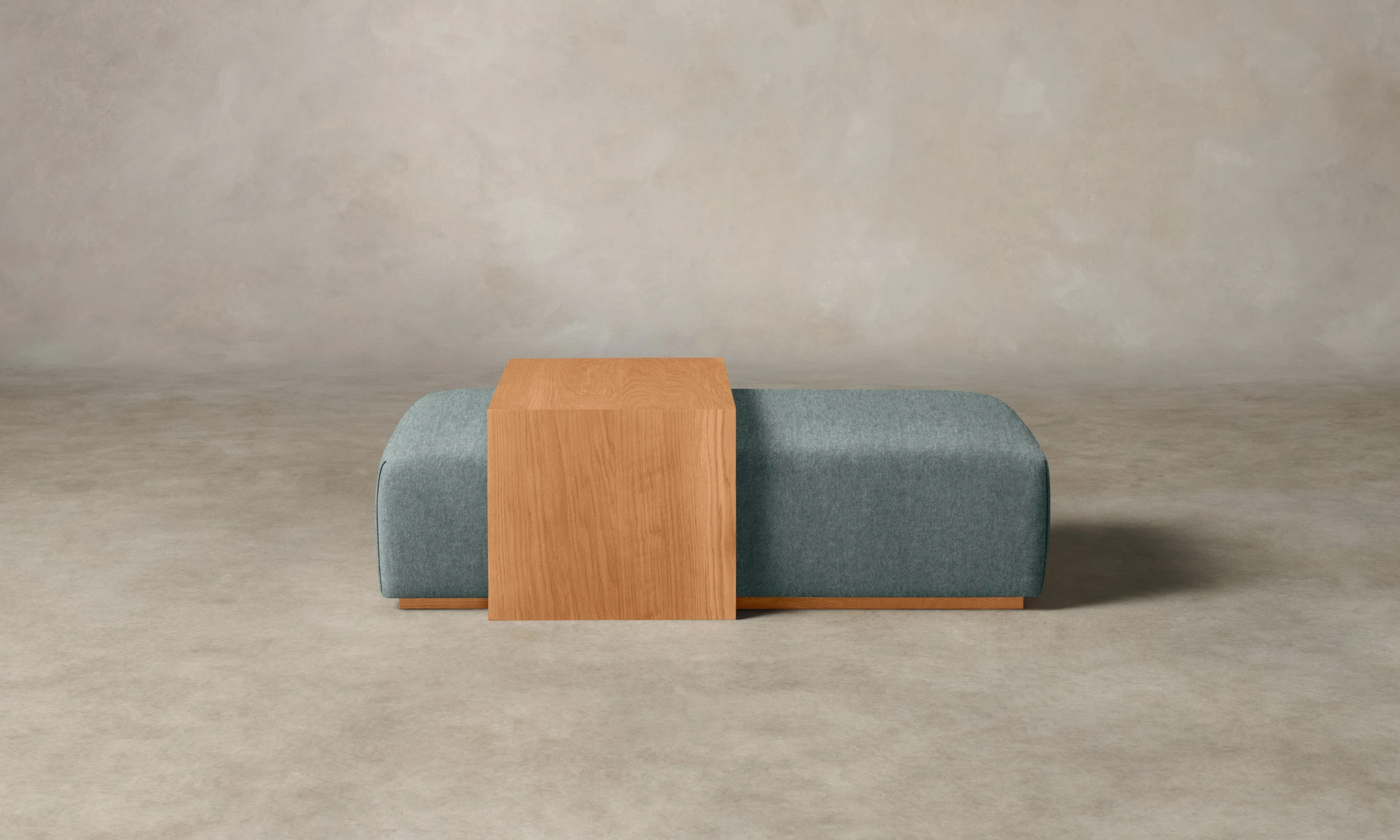 The Bowery Ottoman - Mohair Slate Blue - Image 5