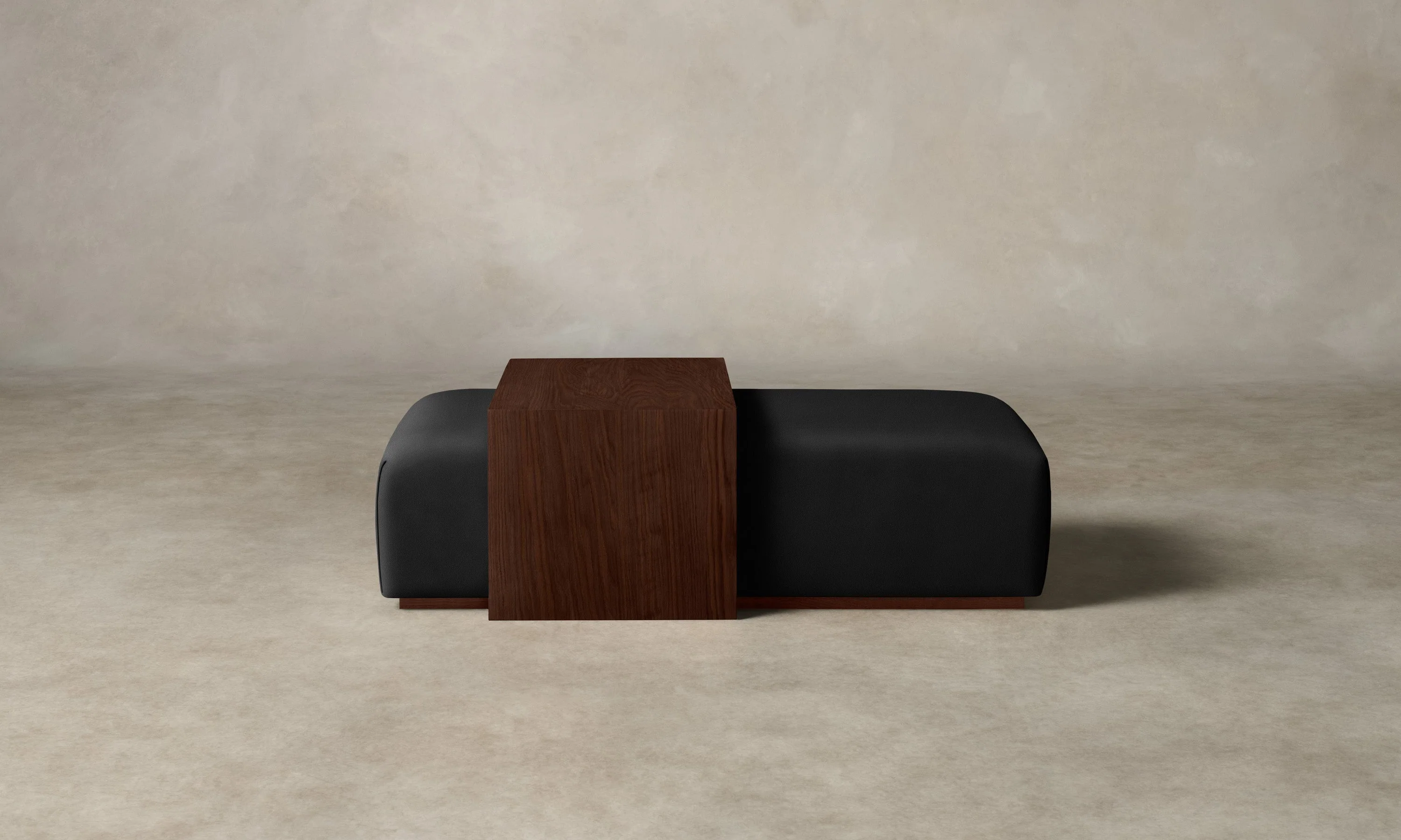 The Bowery Ottoman - Pebbled Leather Ink - Image 2