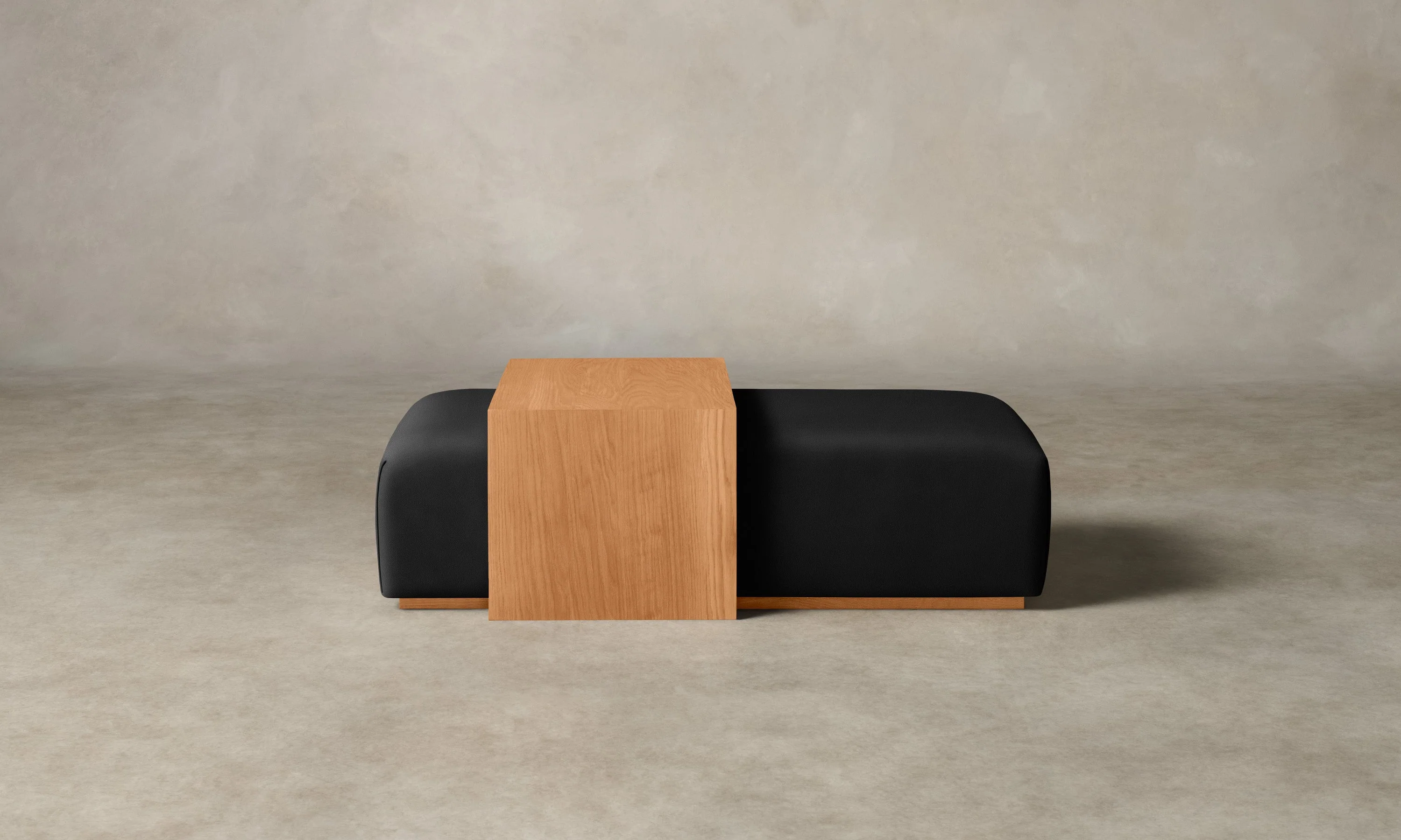 The Bowery Ottoman - Pebbled Leather Ink - Image 5