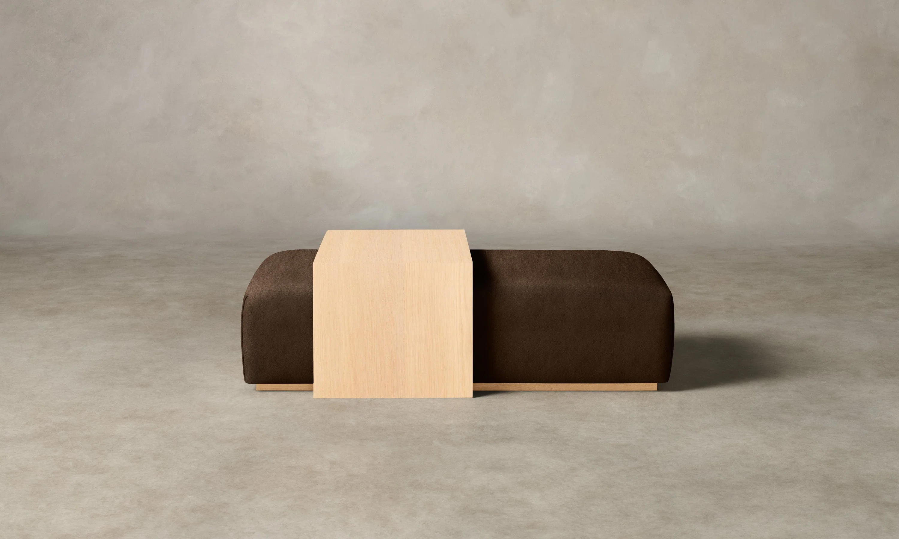 The Bowery Ottoman - Performance Velvet Bark