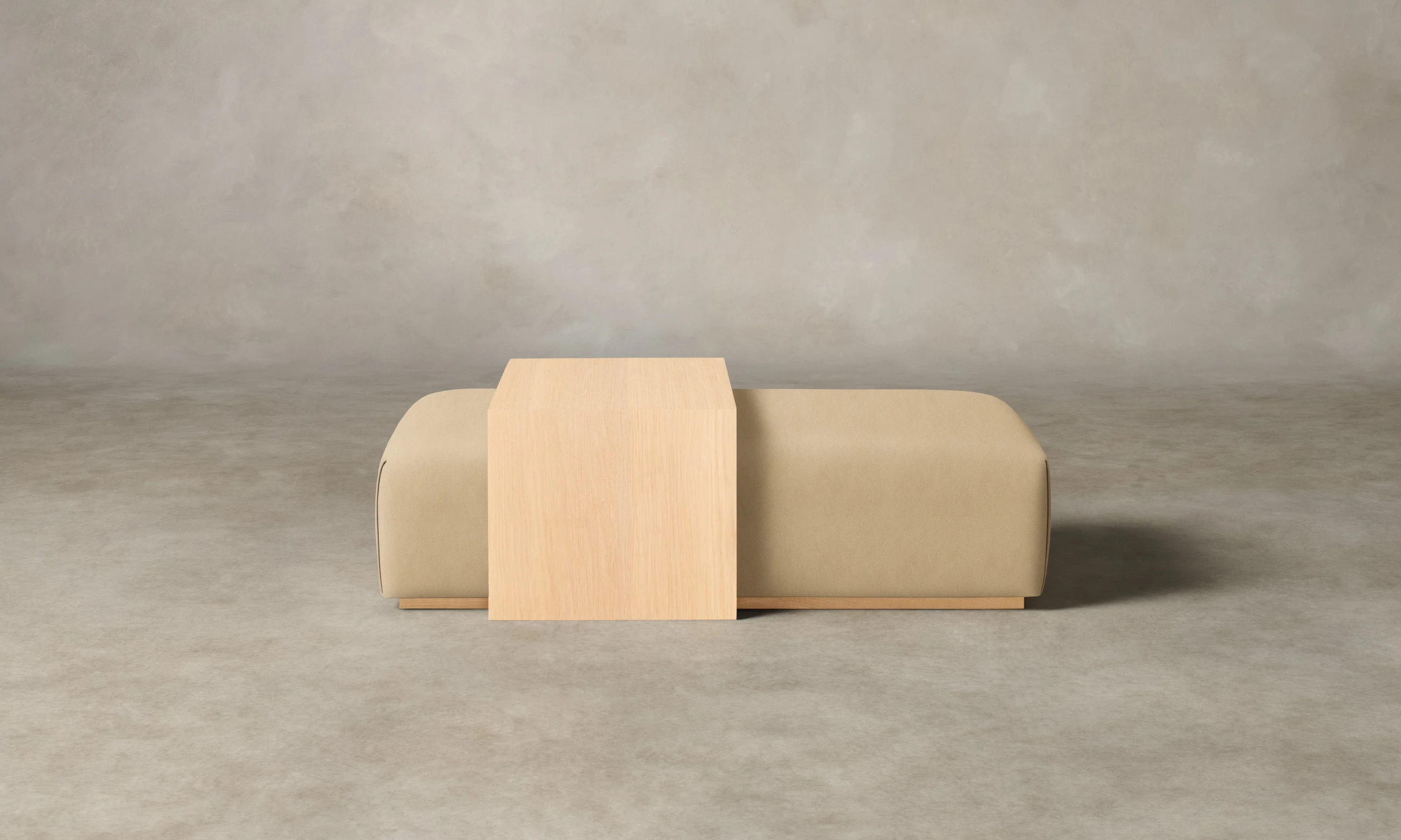 The Bowery Ottoman - Performance Velvet Taupe