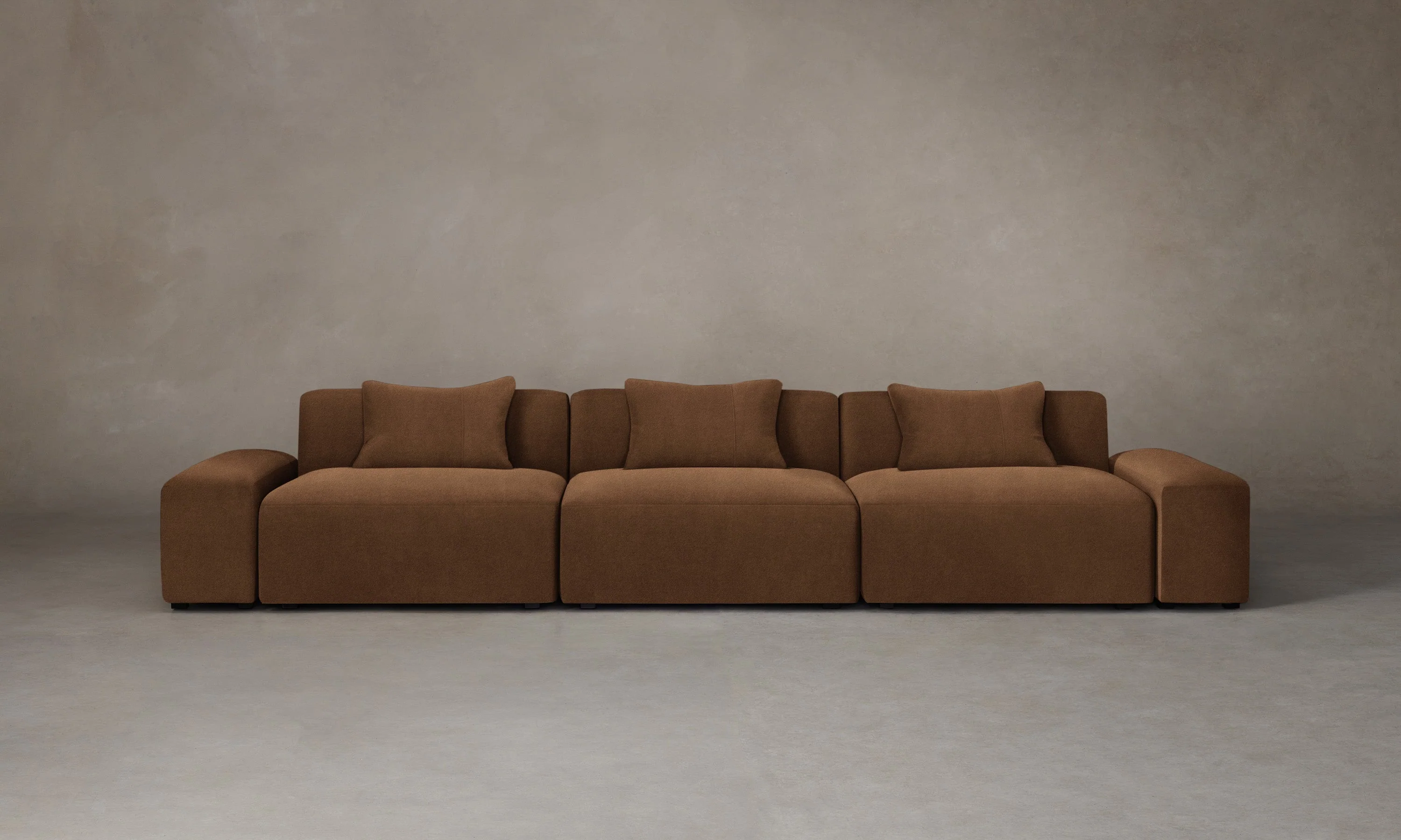 The Breuer Modular Sofa - Marled Alpaca Velvet Whiskey