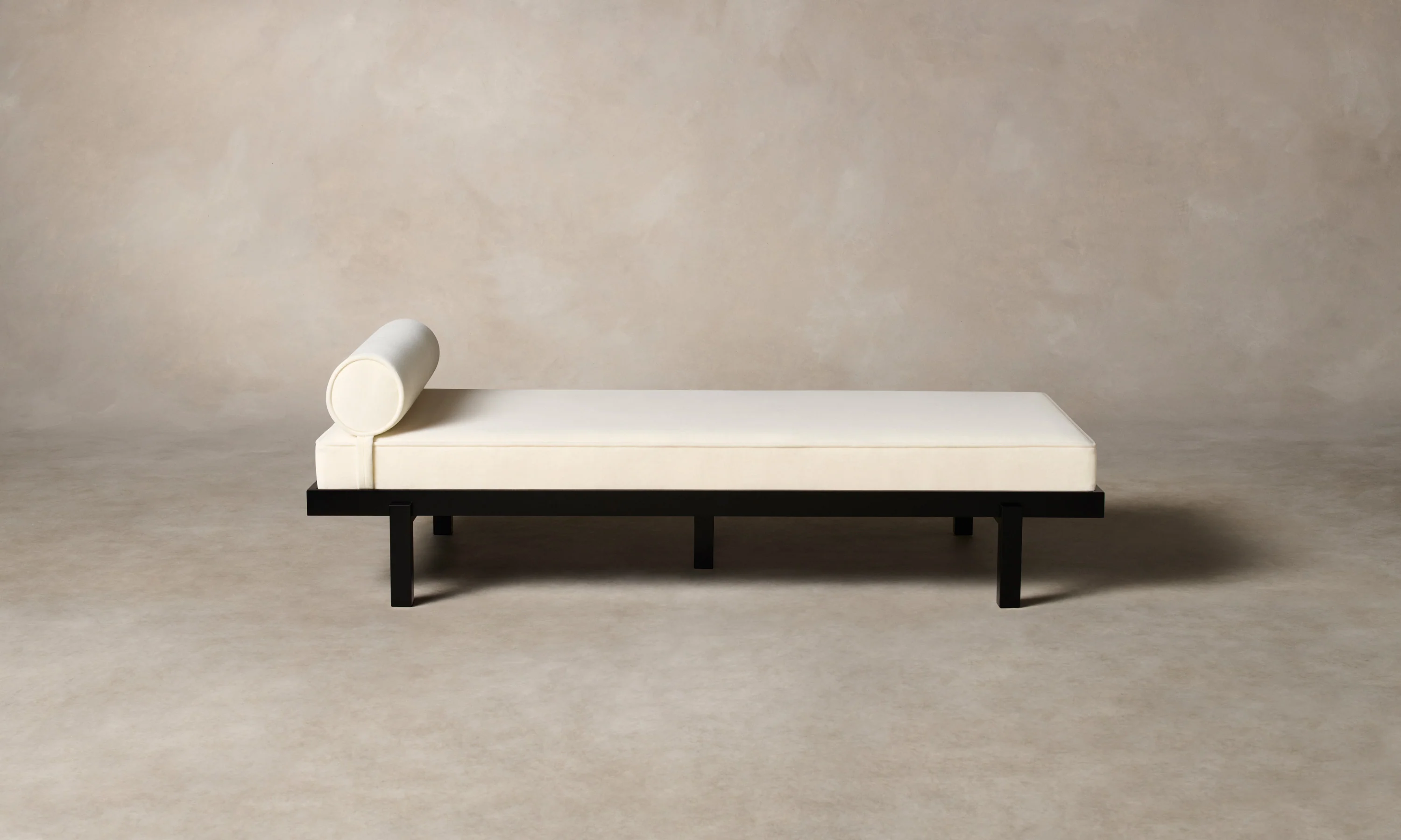 The Bruna Daybed - Marled Alpaca Velvet Porcelain