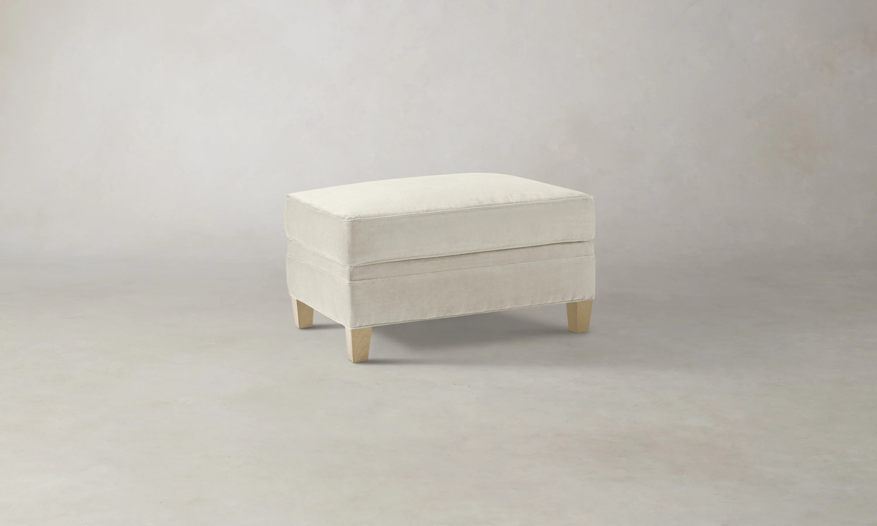 The Carmine Ottoman - Marled Alpaca Velvet Porcelain