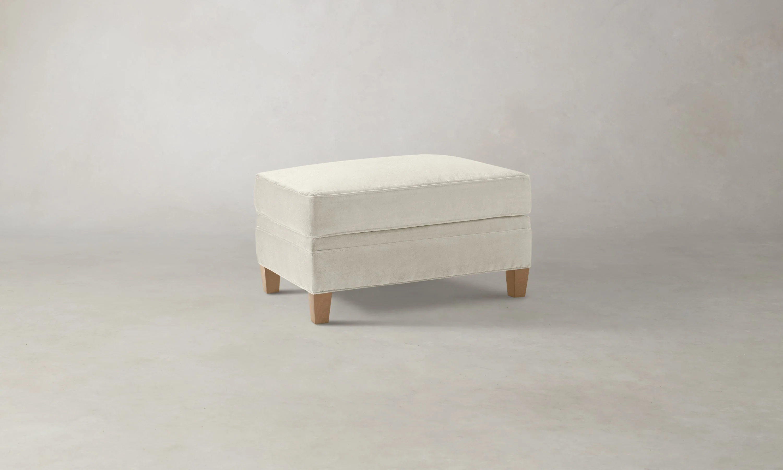 The Carmine Ottoman - Marled Alpaca Velvet Porcelain - Image 2