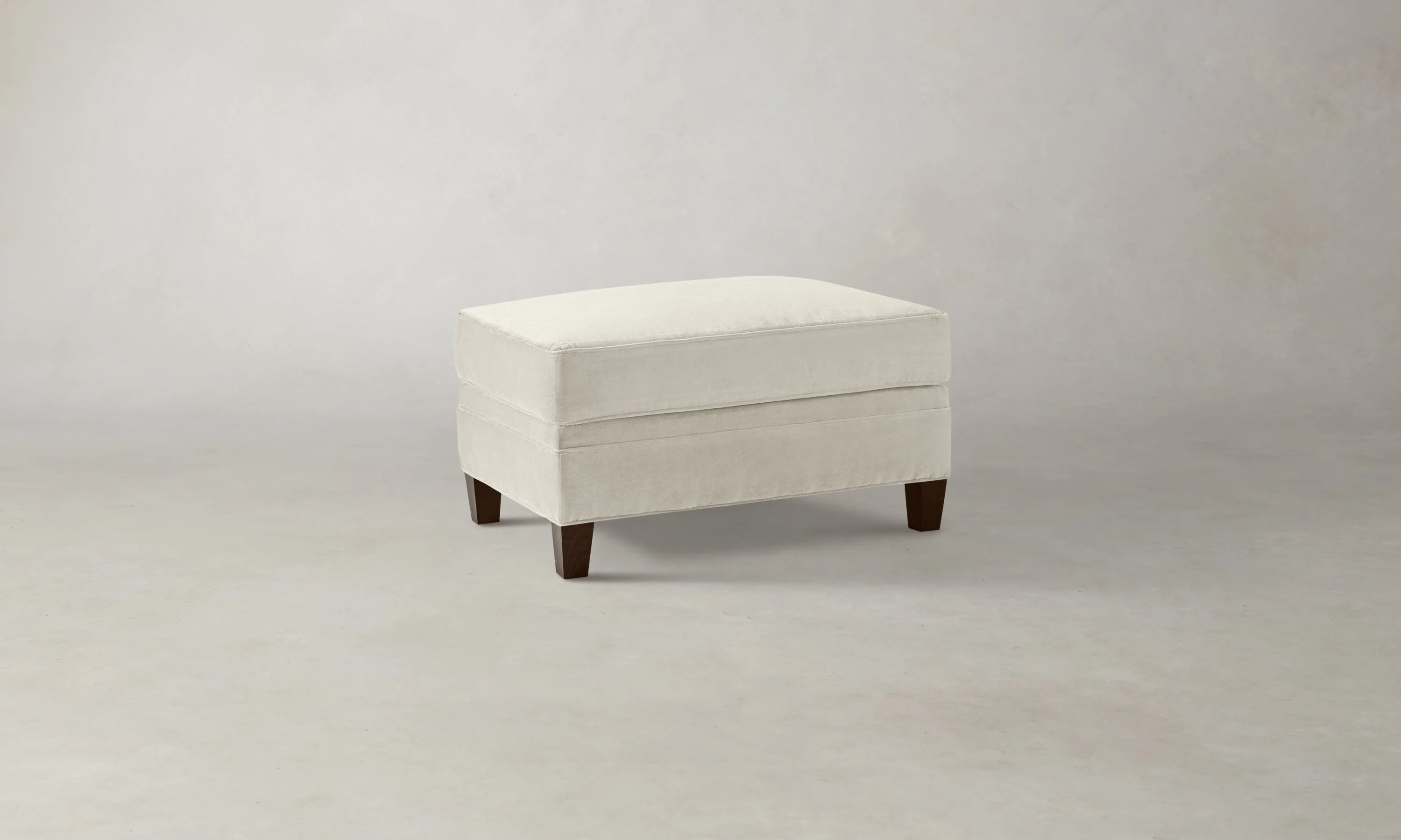 The Carmine Ottoman - Marled Alpaca Velvet Porcelain - Image 3