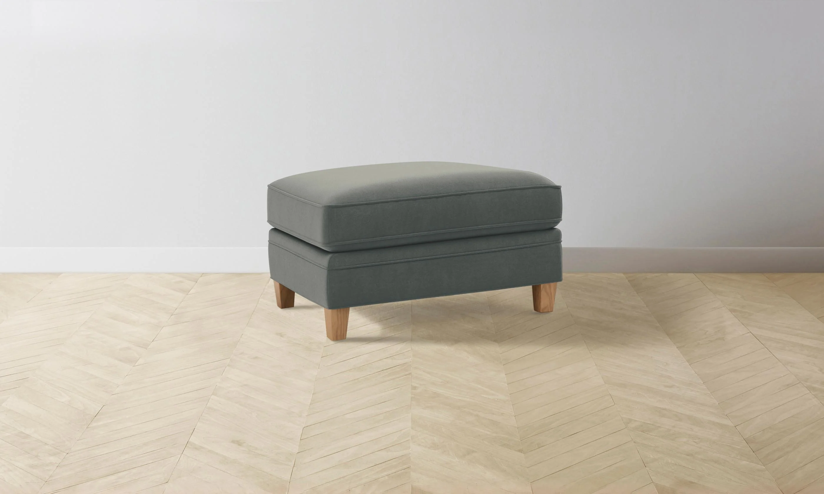 The Carmine Ottoman - Mohair Fog - Image 2