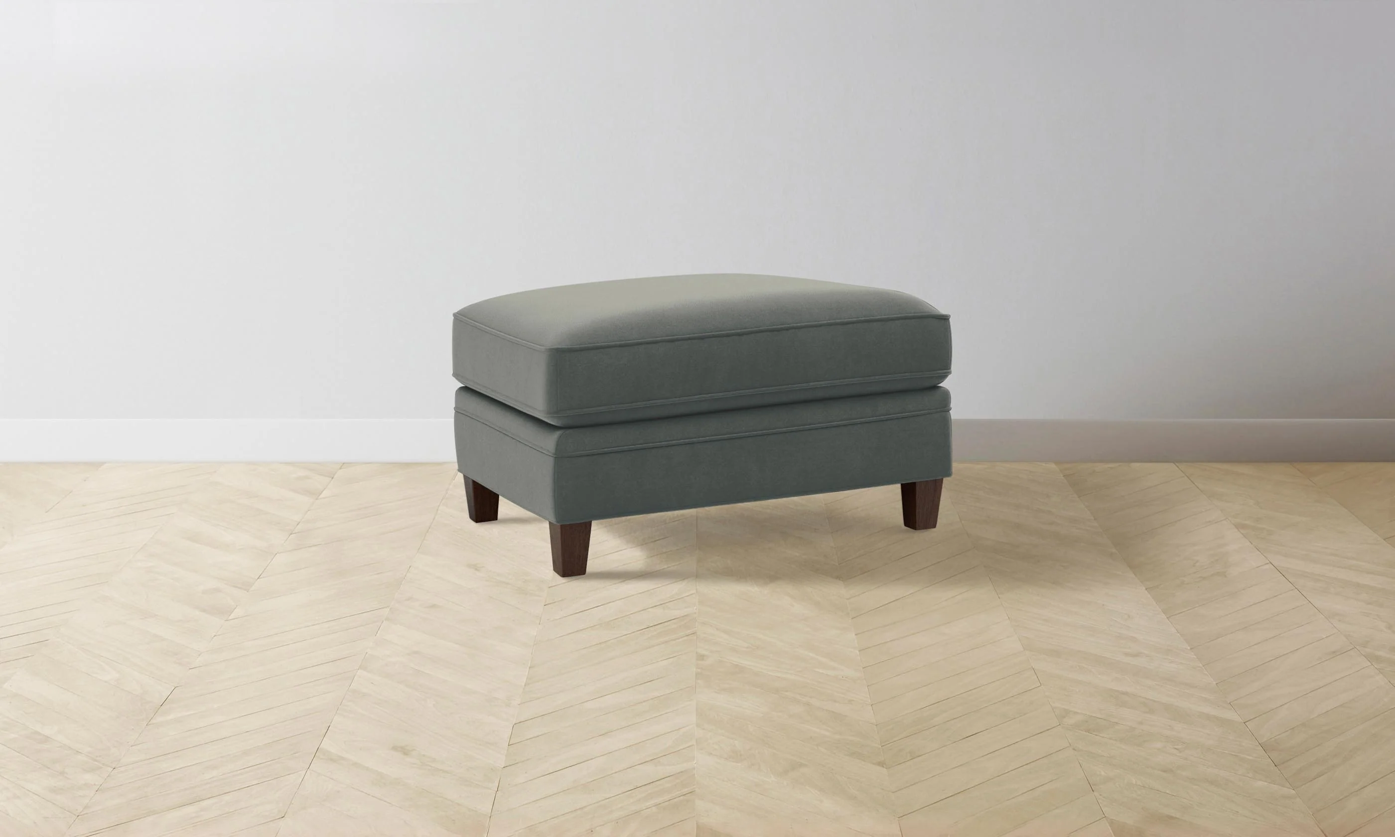The Carmine Ottoman - Mohair Fog - Image 3