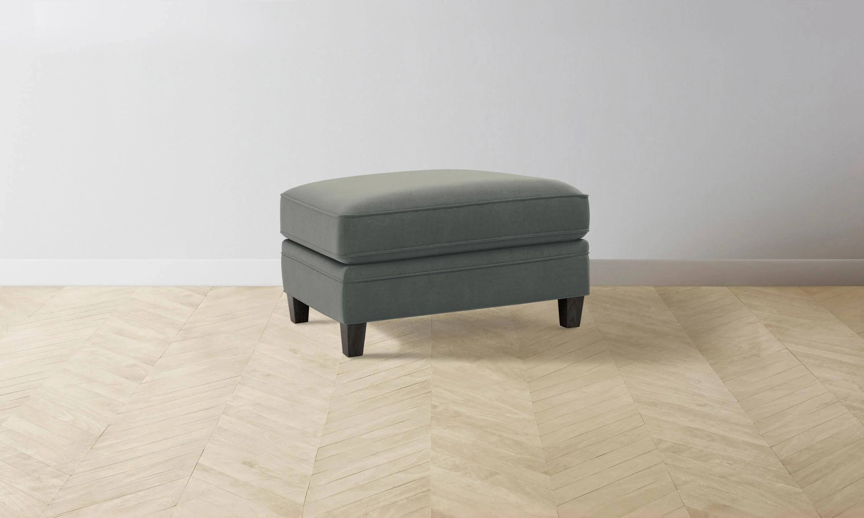 The Carmine Ottoman - Mohair Fog - Image 4